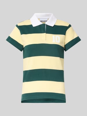 Regular Fit Poloshirt mit verdeckter Knopfleiste Shop The Look MANNEQUINE