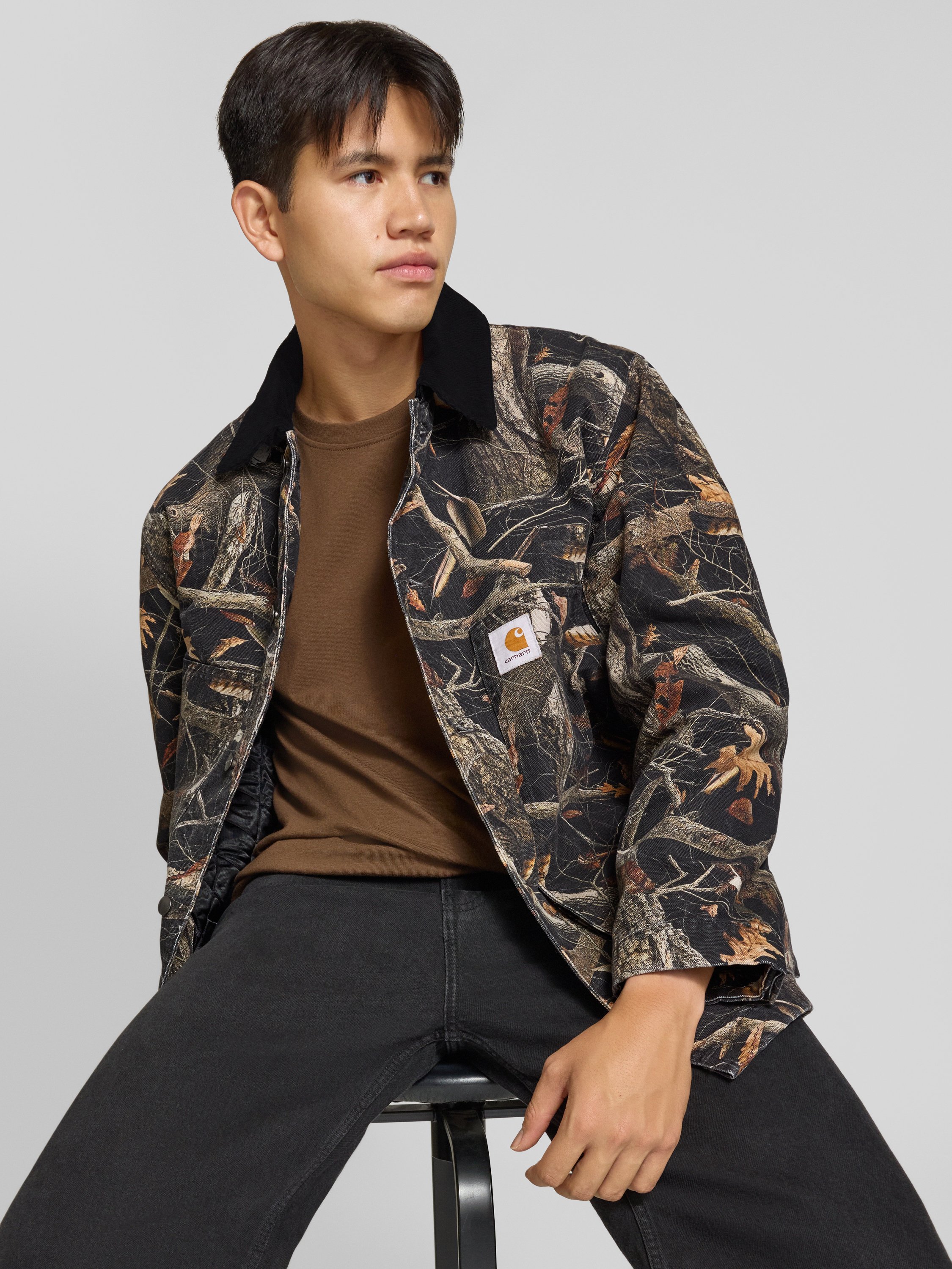 Carhartt Work In Progress Jacke im Allover-Look mit Label-Detail