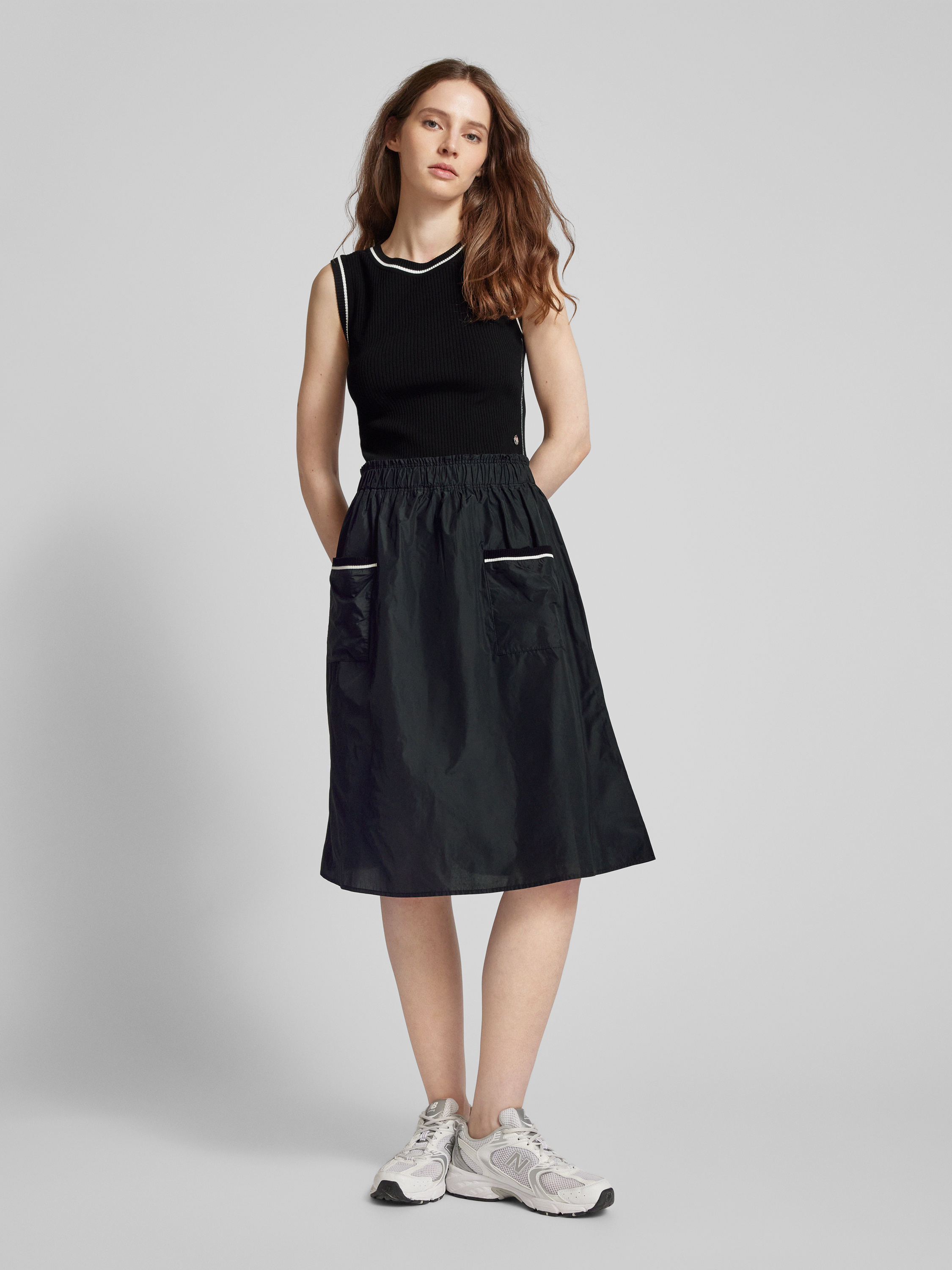 GRACE KARIN Damesjurken, A-lijn, lange mouwen, midi-elegante jurk met