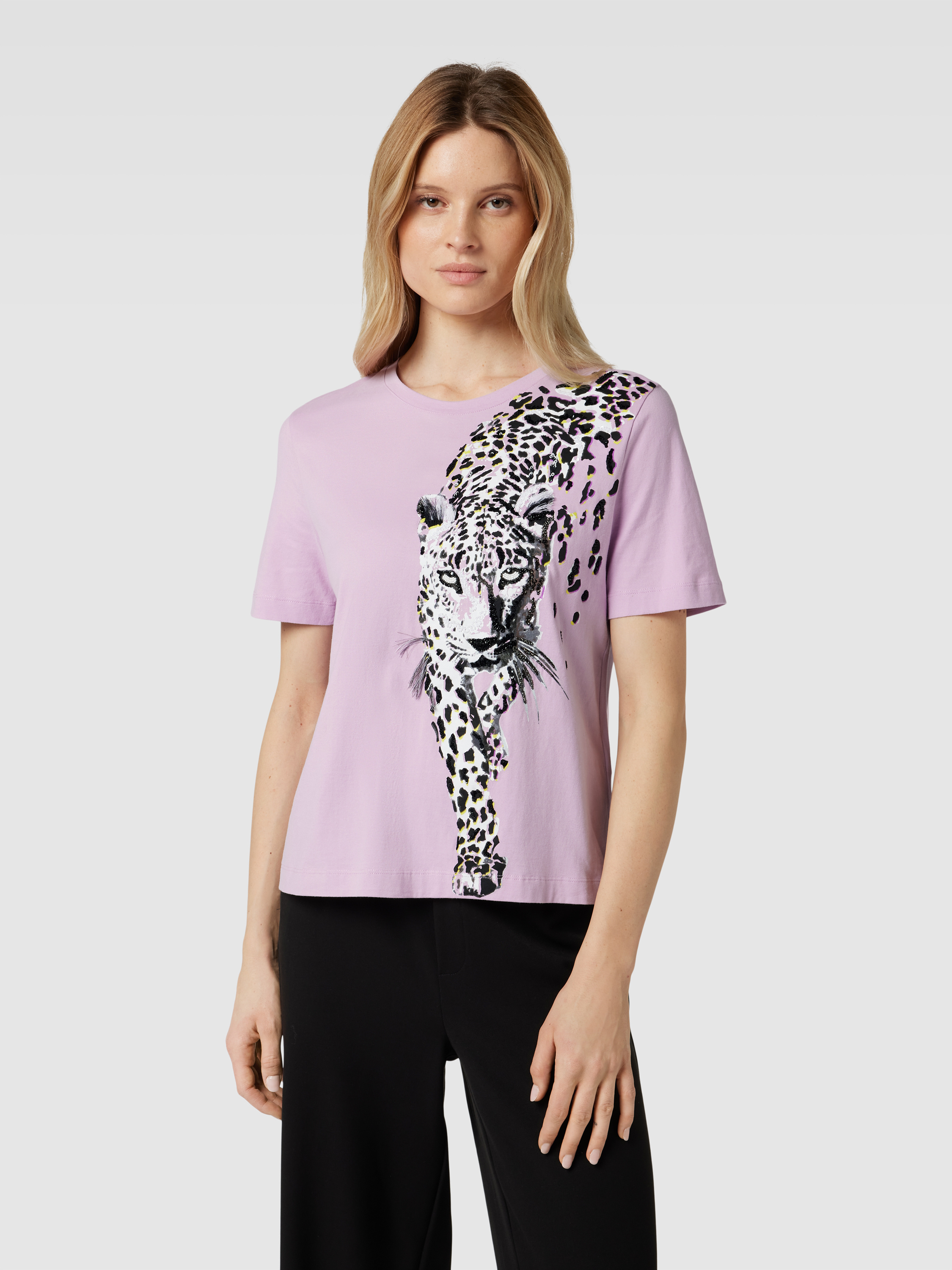 Maglietta Estiva Donna Con Stampo Animale Realistico - Viola, Taglie S-4XL - 3