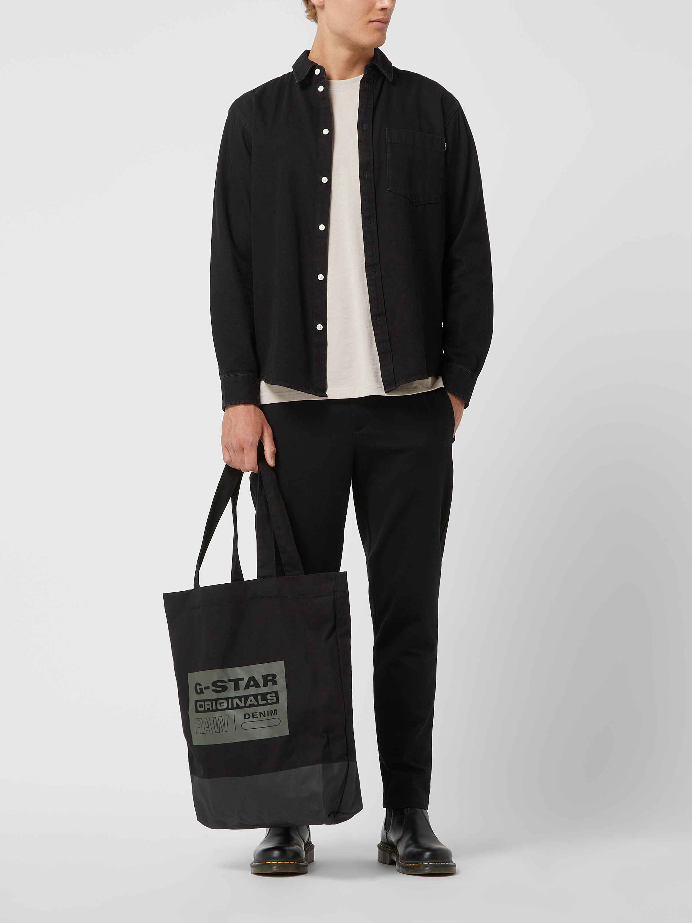 G-Star RAW Tote bag van katoen in zwart online kopen | P&C