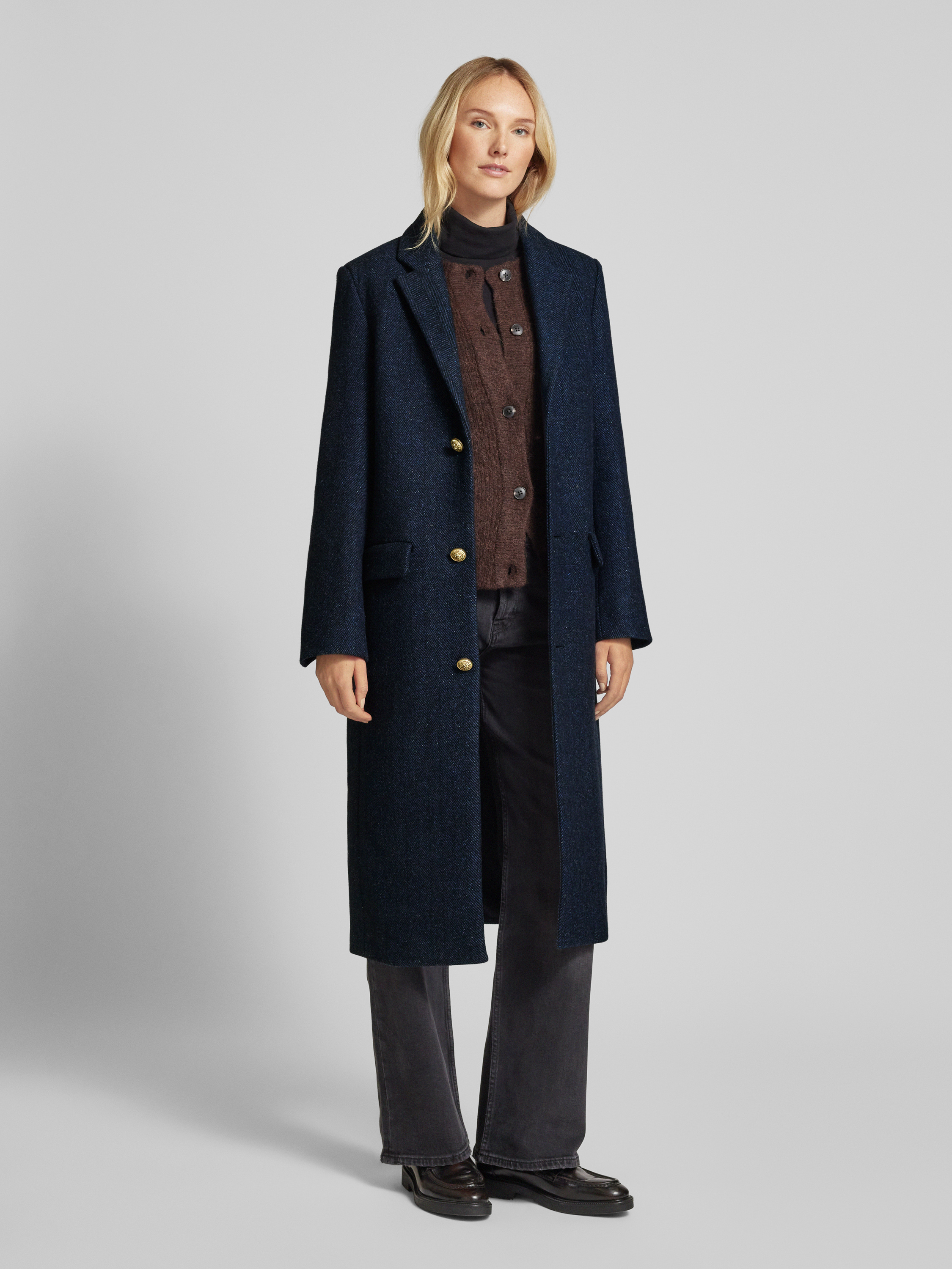 Zadig & Voltaire Lange jas met reverskraag, model 'MIO' in