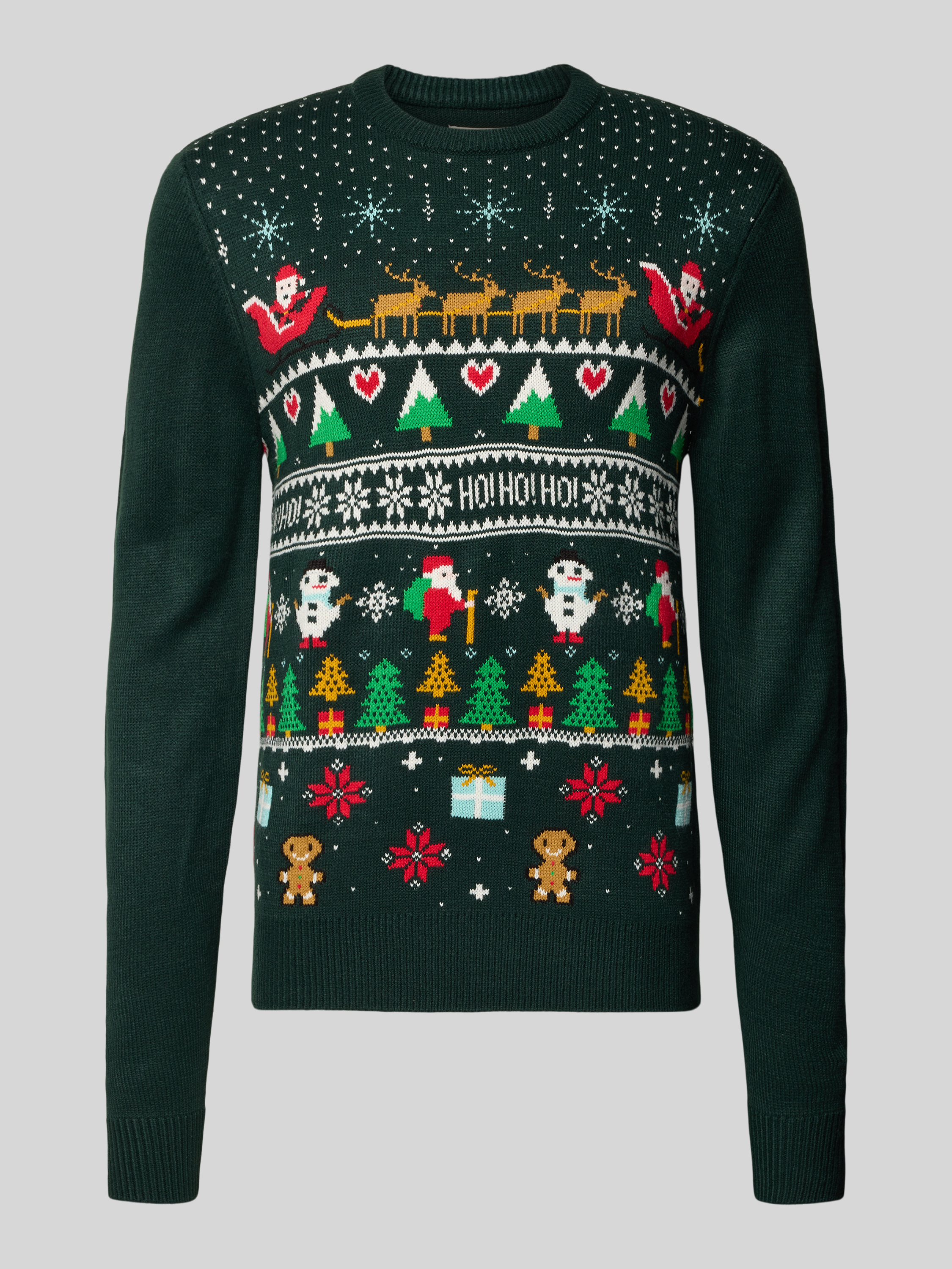 Montego Strickpullover mit gerippten Abschlüssen (dunkelgruen