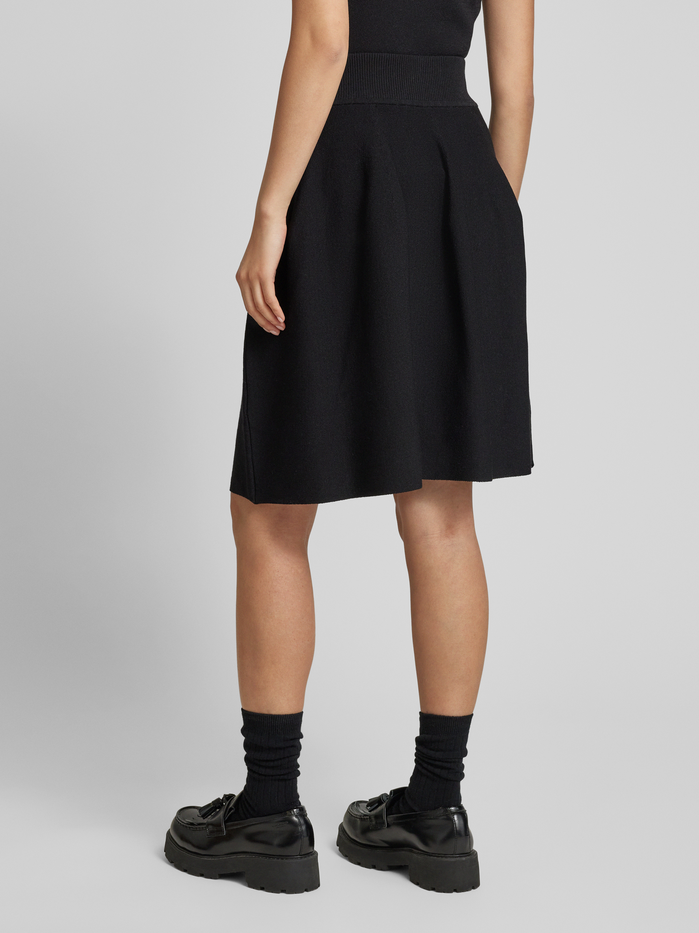 Van Der Rich ® Knielange jeansrok met elastische taille voor