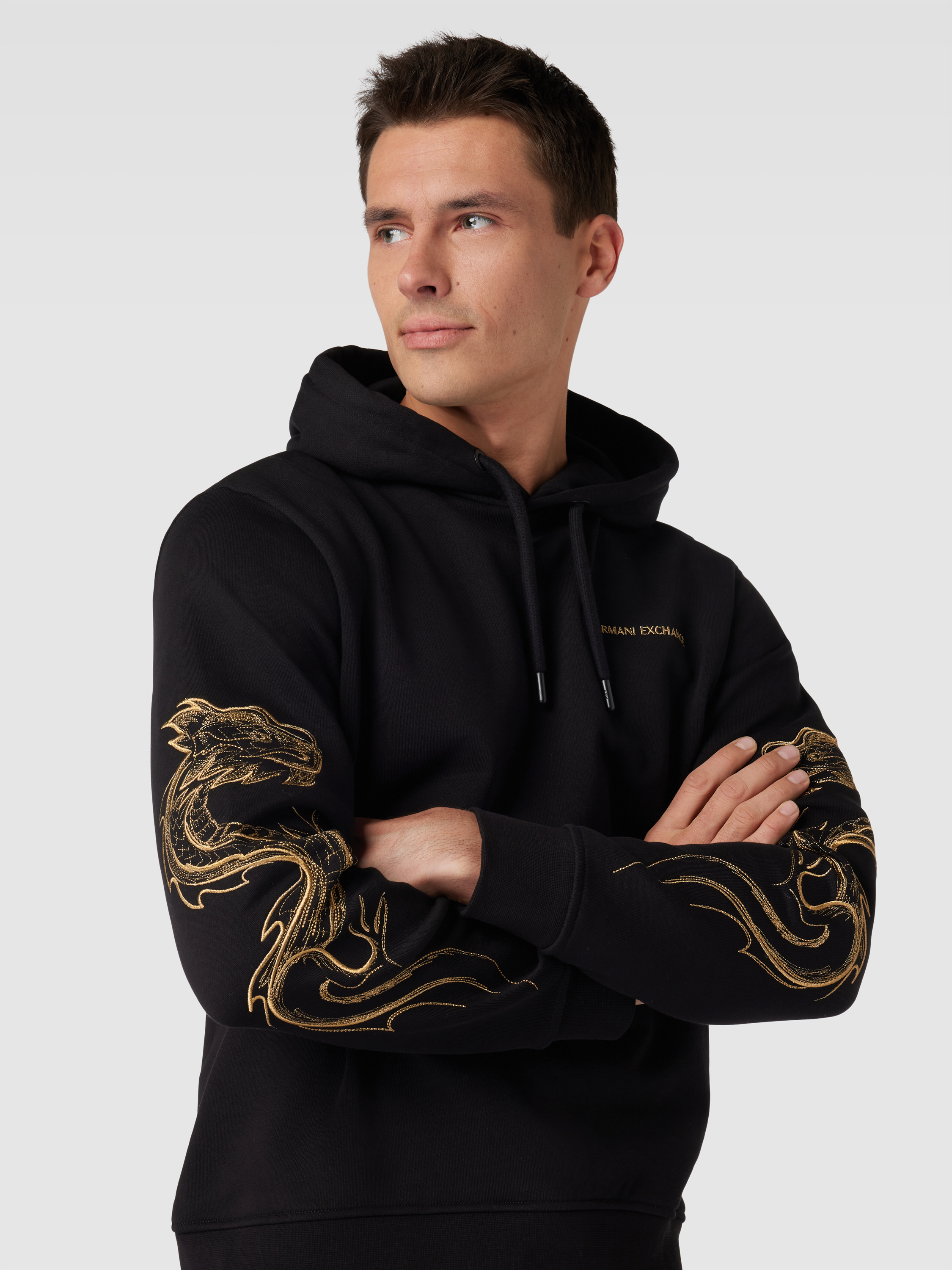 ARMANI EXCHANGE Hoodie mit Motiv-Stitchings Modell 'Chinese