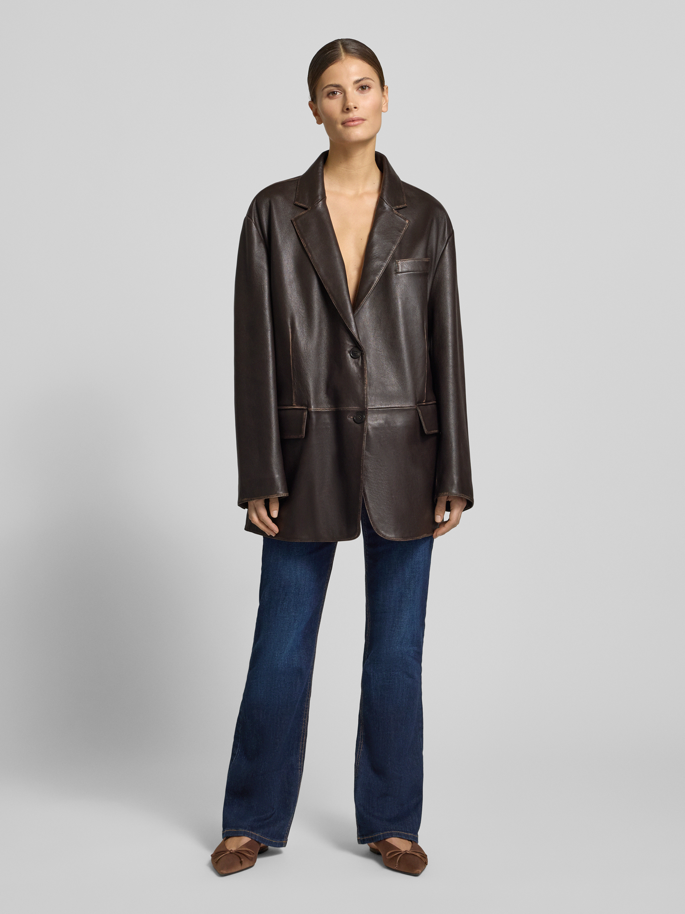 Weekend Max Mara Oversized leren jack van echt lamsleer Model