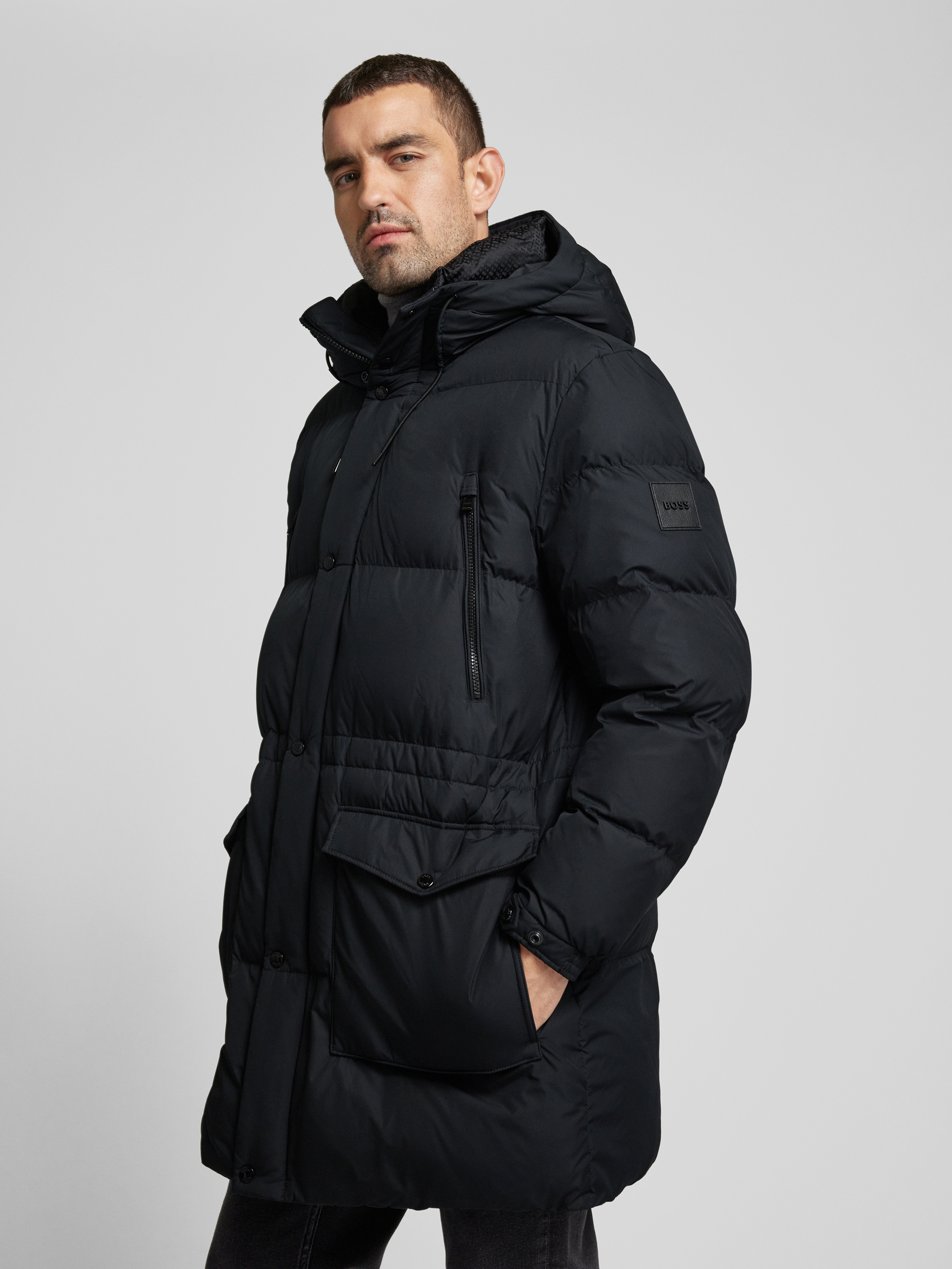 Stilvolle Boss Steppjacke Herren Bild