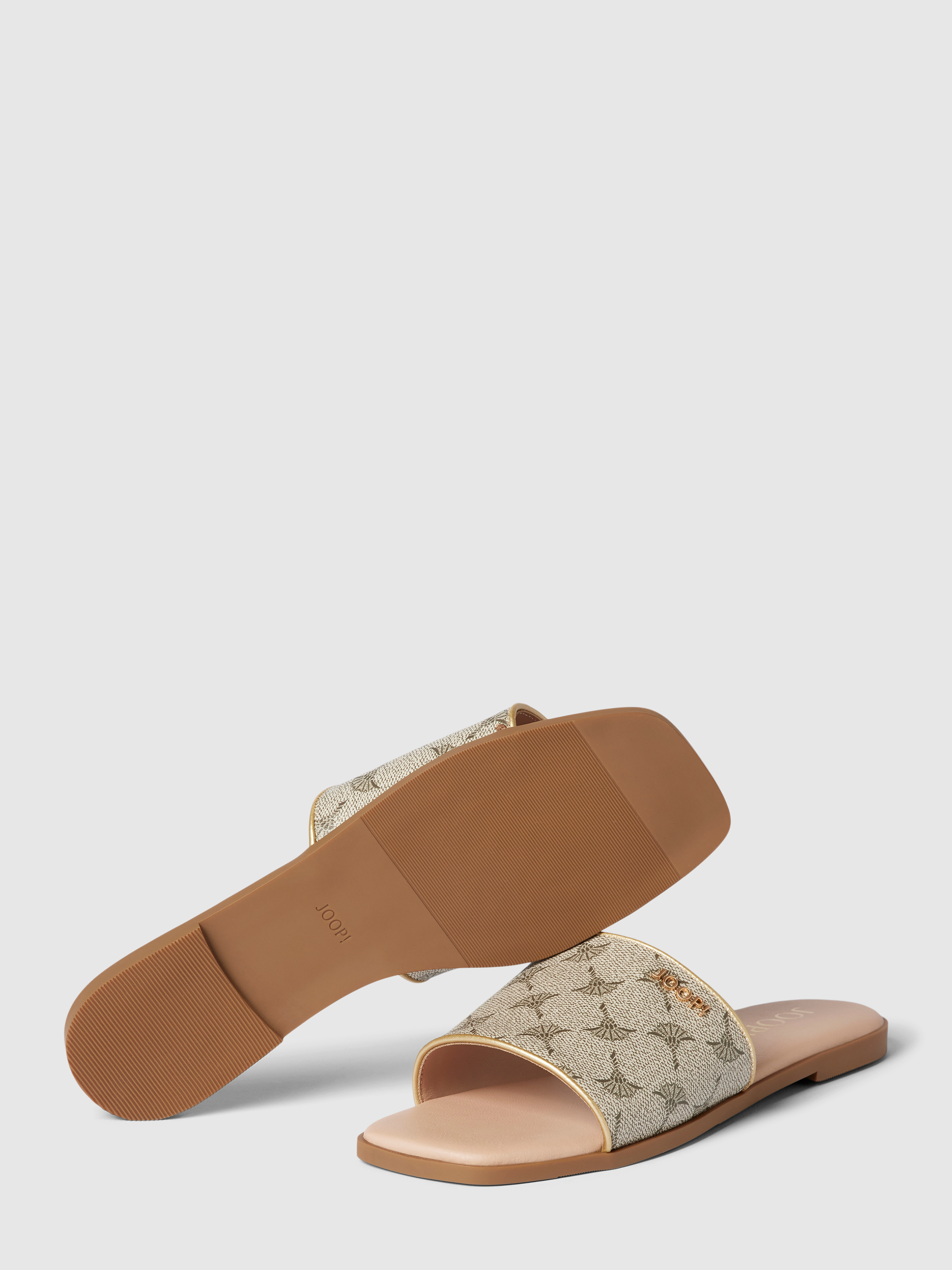 JOOP! Pantoletten mit Label-Detail Modell 'mazzolino merle' (beige