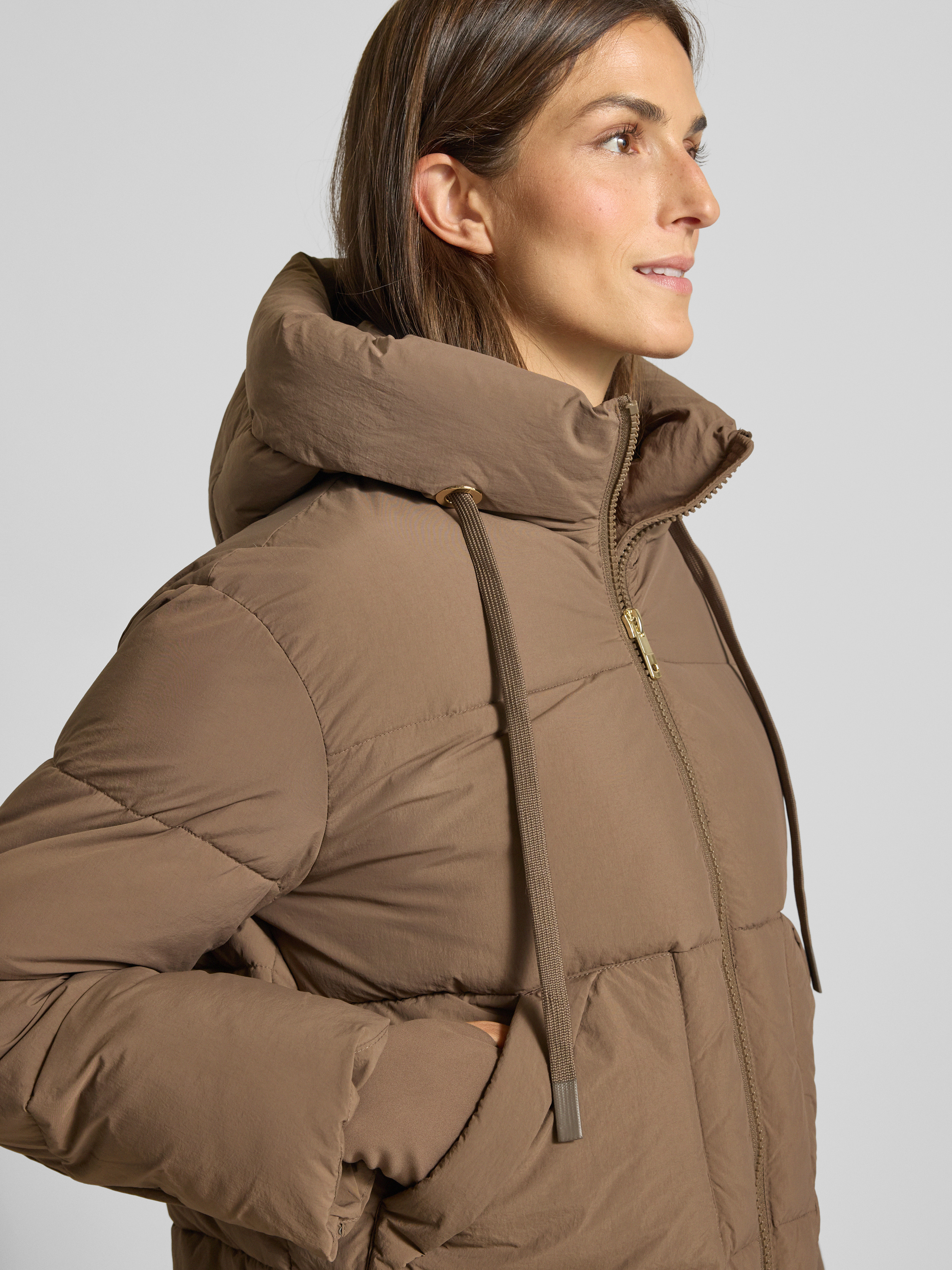 chocolat② MOS MOSH Gewatteerd jack met capuchon, model 'Ollie' in