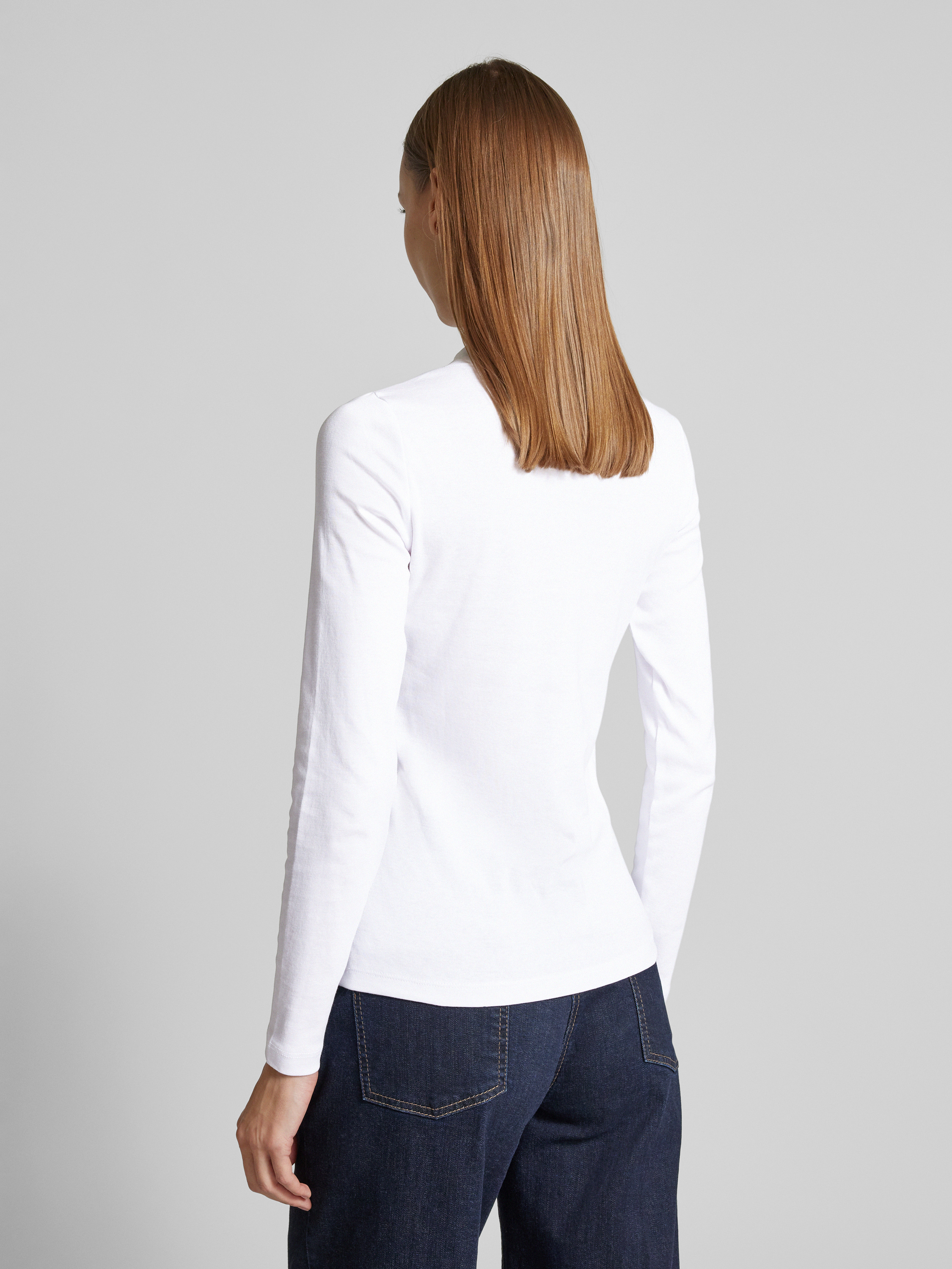 Slim fit lange mouw met col - Donkerbruin | s.Oliver