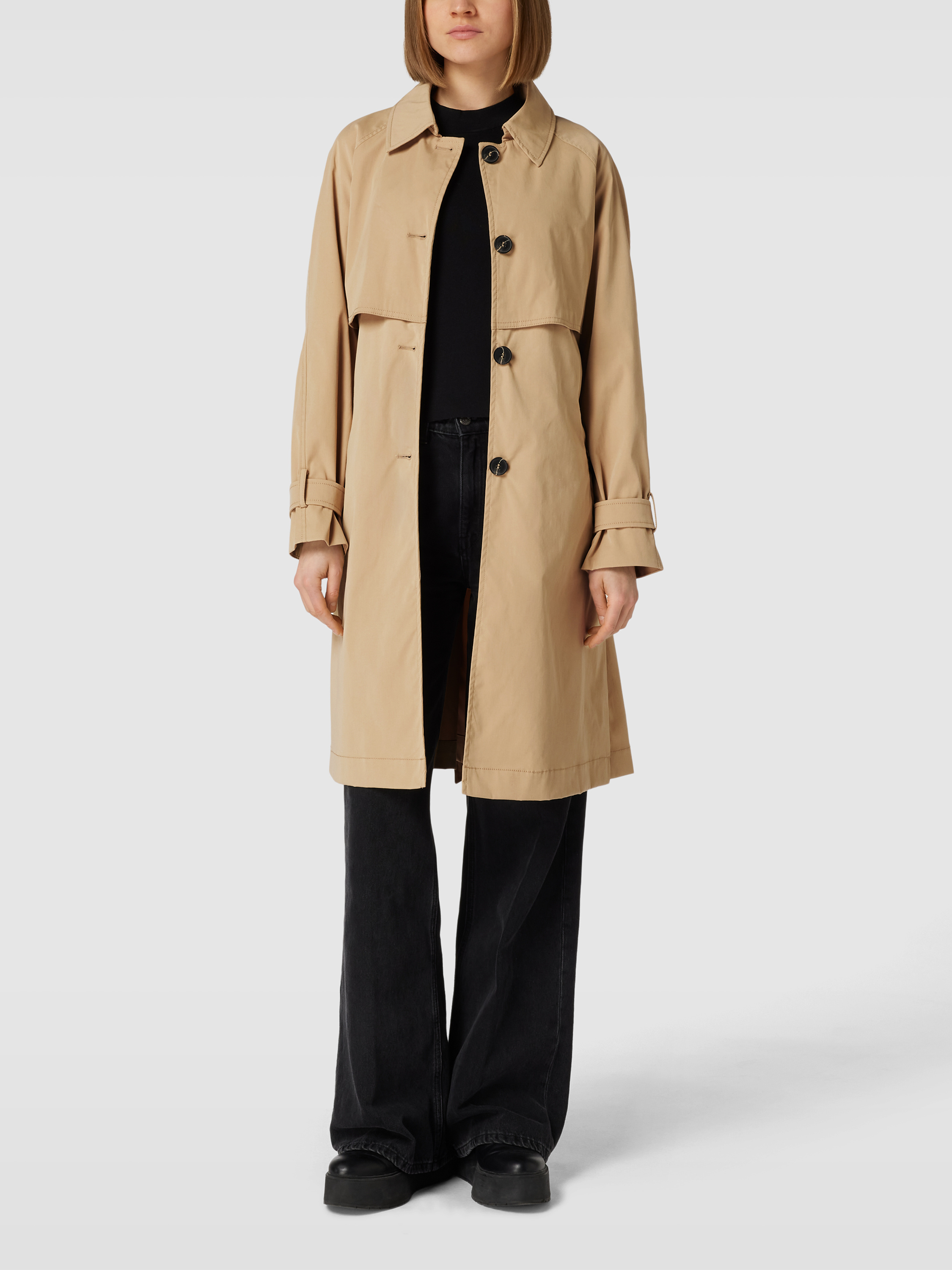 Overjas Taille Riem Jas Canvas Kleur Voor Trenchcoats Mannen