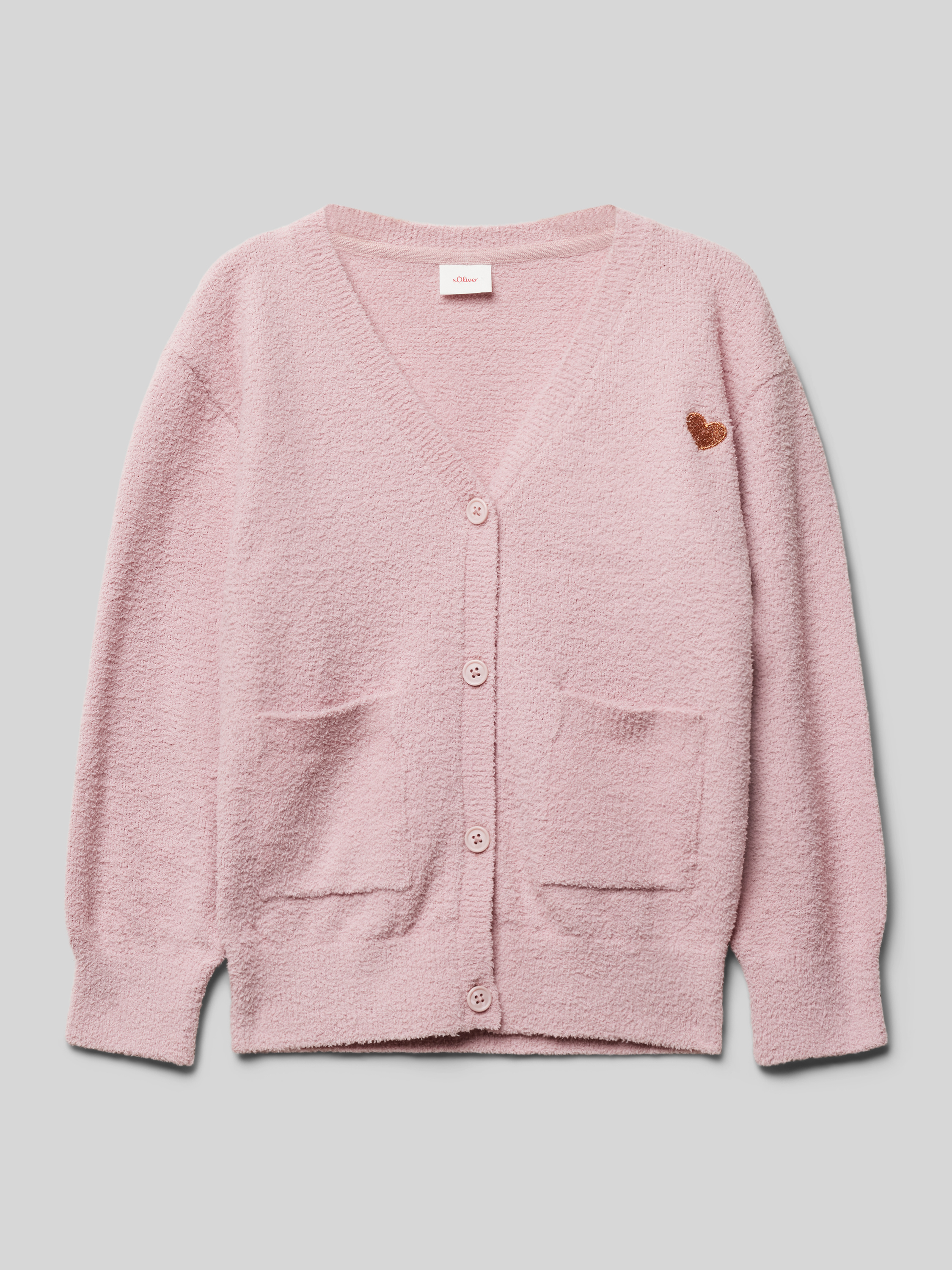 S.Oliver Mädchen Strickjacke - Langarm, Baumwollmix, Lässiger Loose Fit