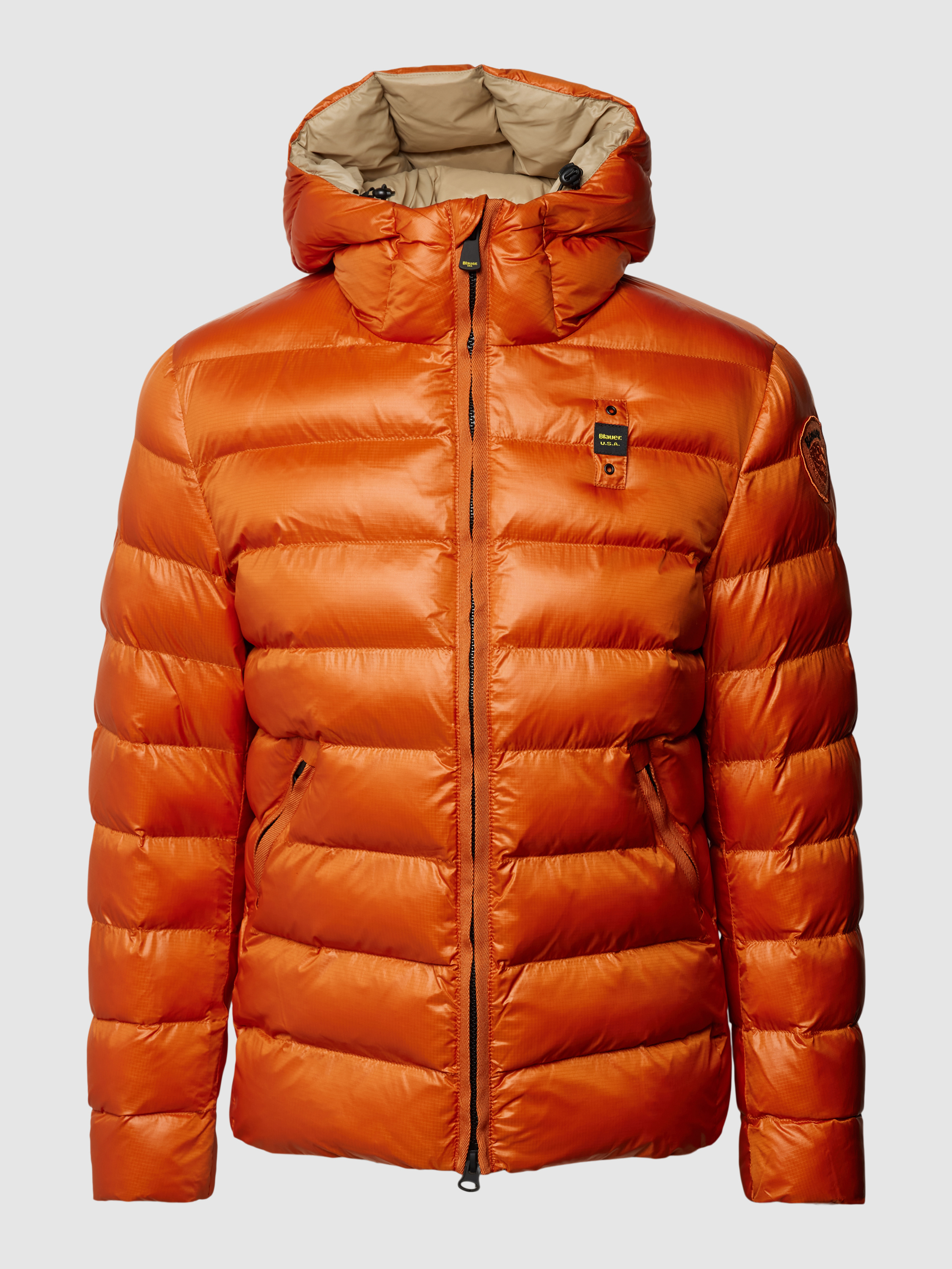 Blauer Usa Steppjacke mit Label-Detail (orange) online kaufen