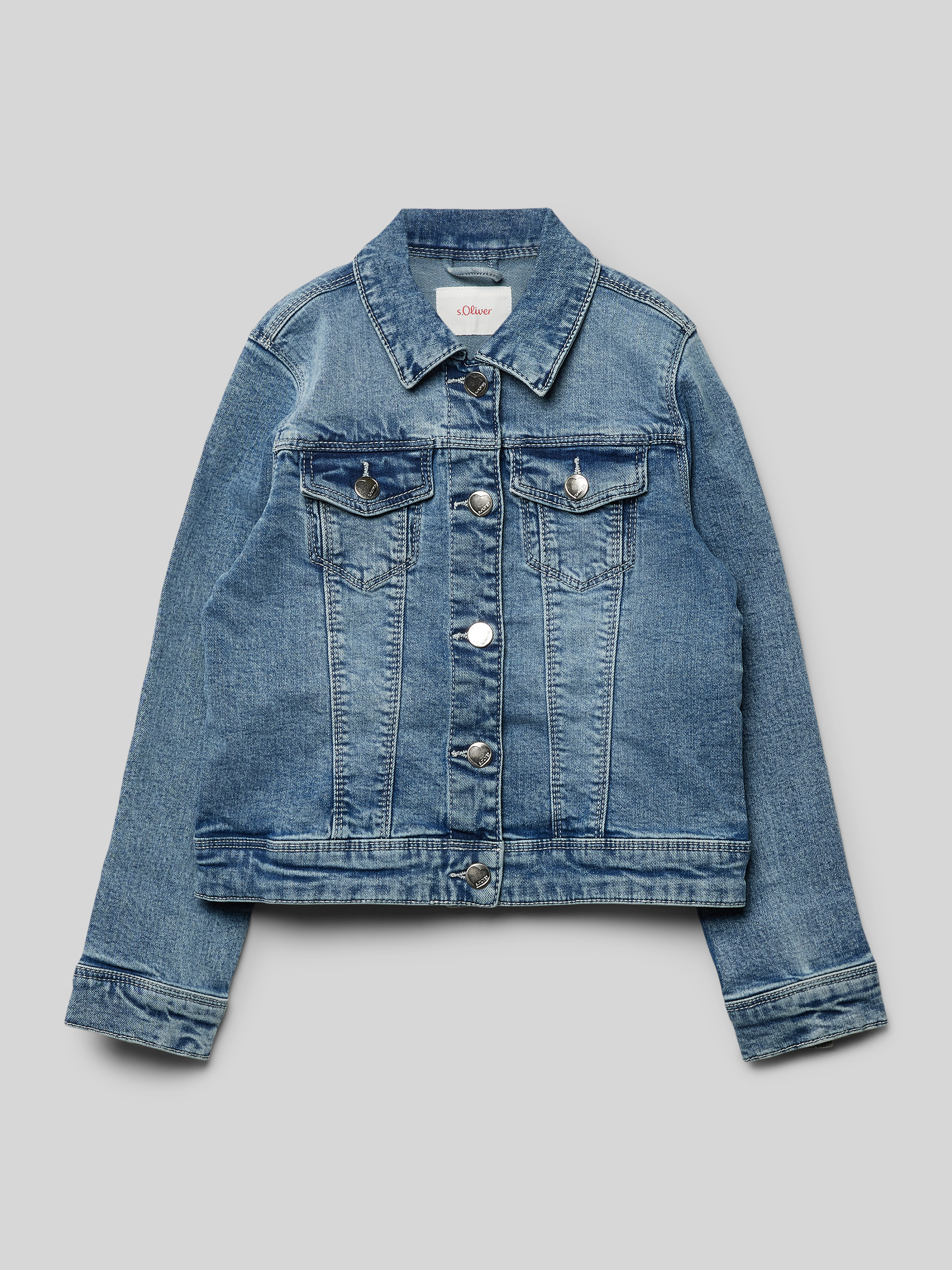 RED LABEL Regular Fit Jeansjacke mit Stickerei und