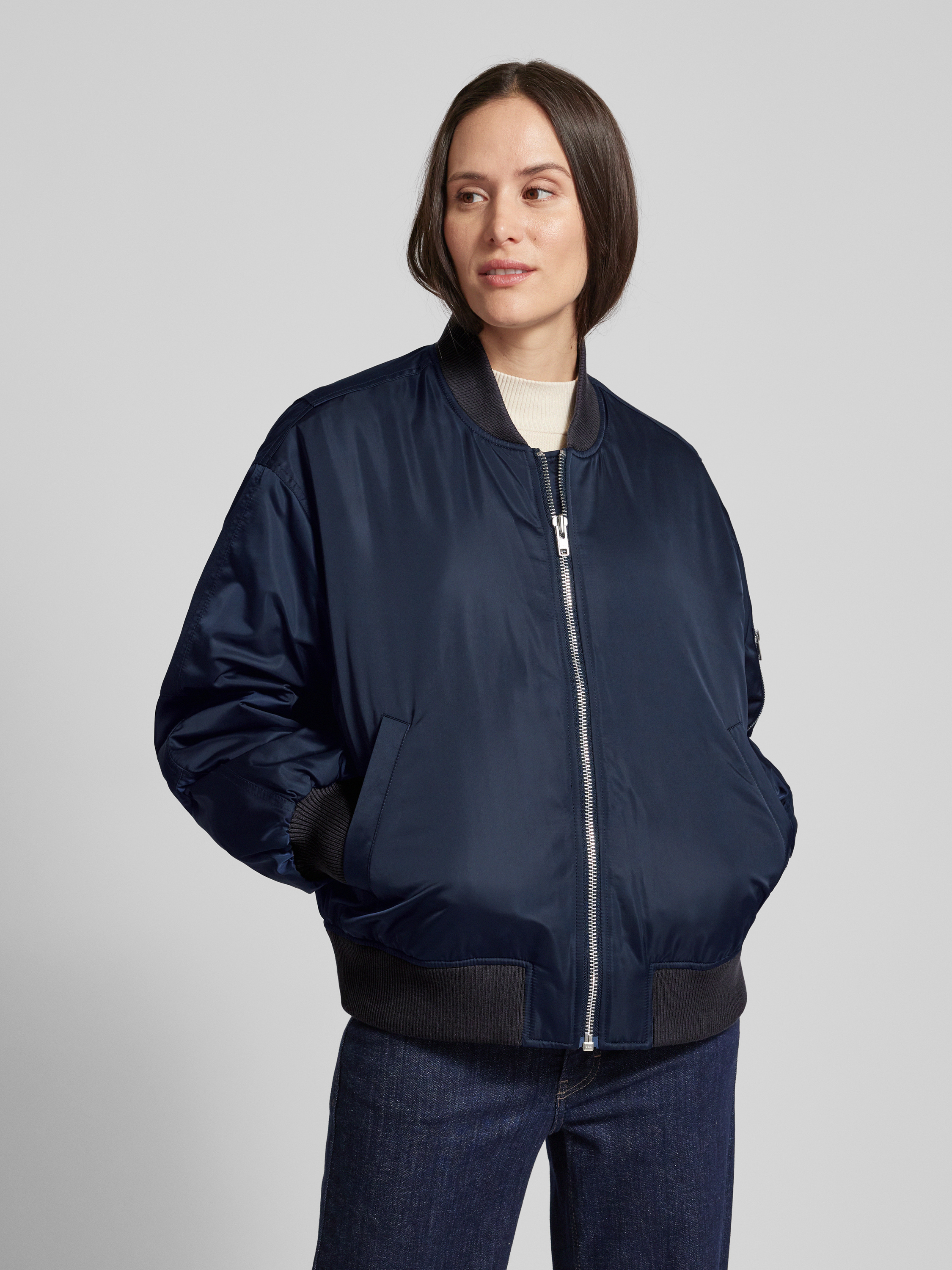 ASOS DESIGN – Niebieska kurtka bomberka oversize z