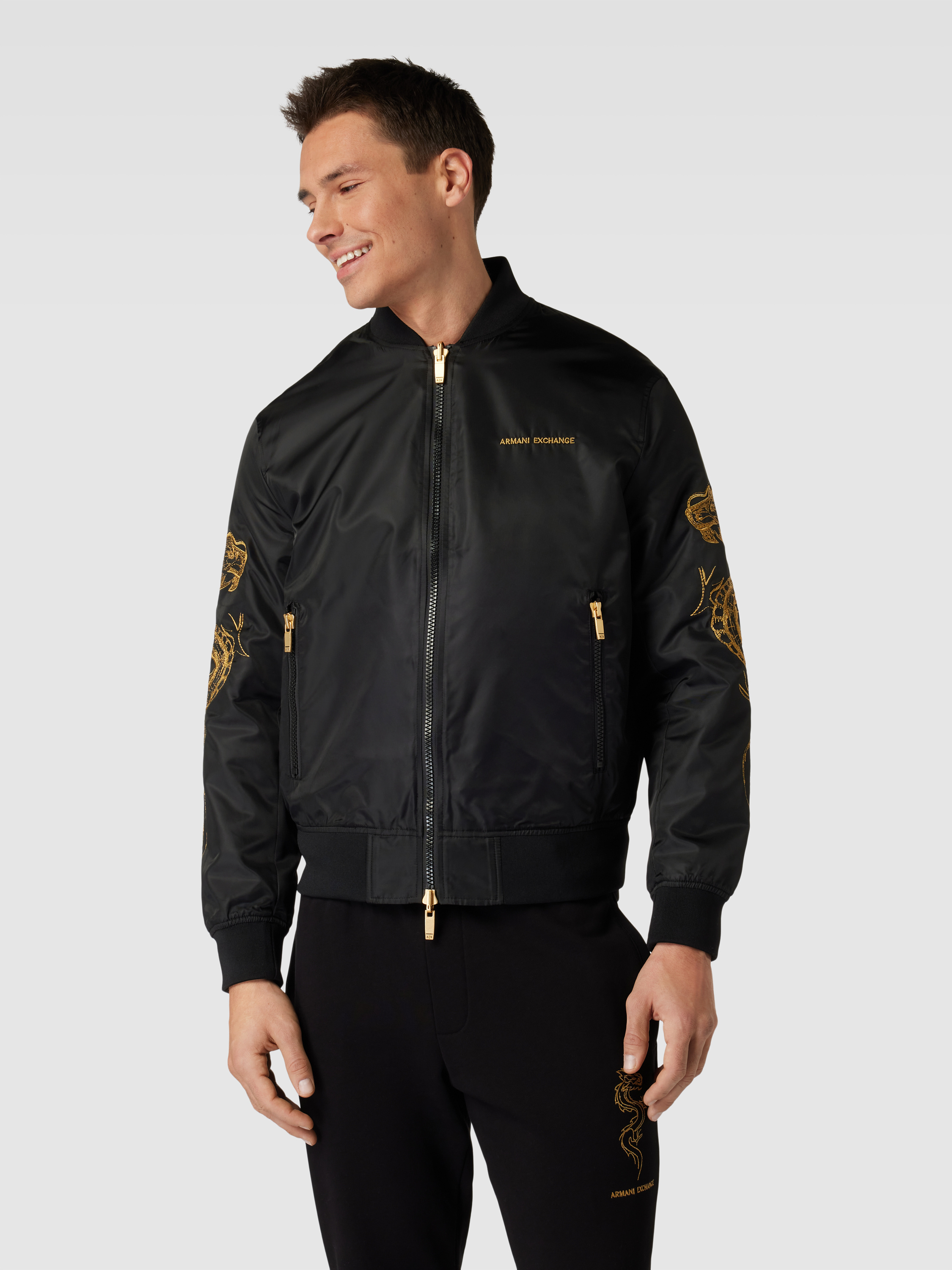 A／X ARMANI EXCHANGE スカジャン 黒 ドラゴン刺繍 A／X ARMANI EXCHANGE スカジャン 黒 ドラゴン刺繍 楽天市場