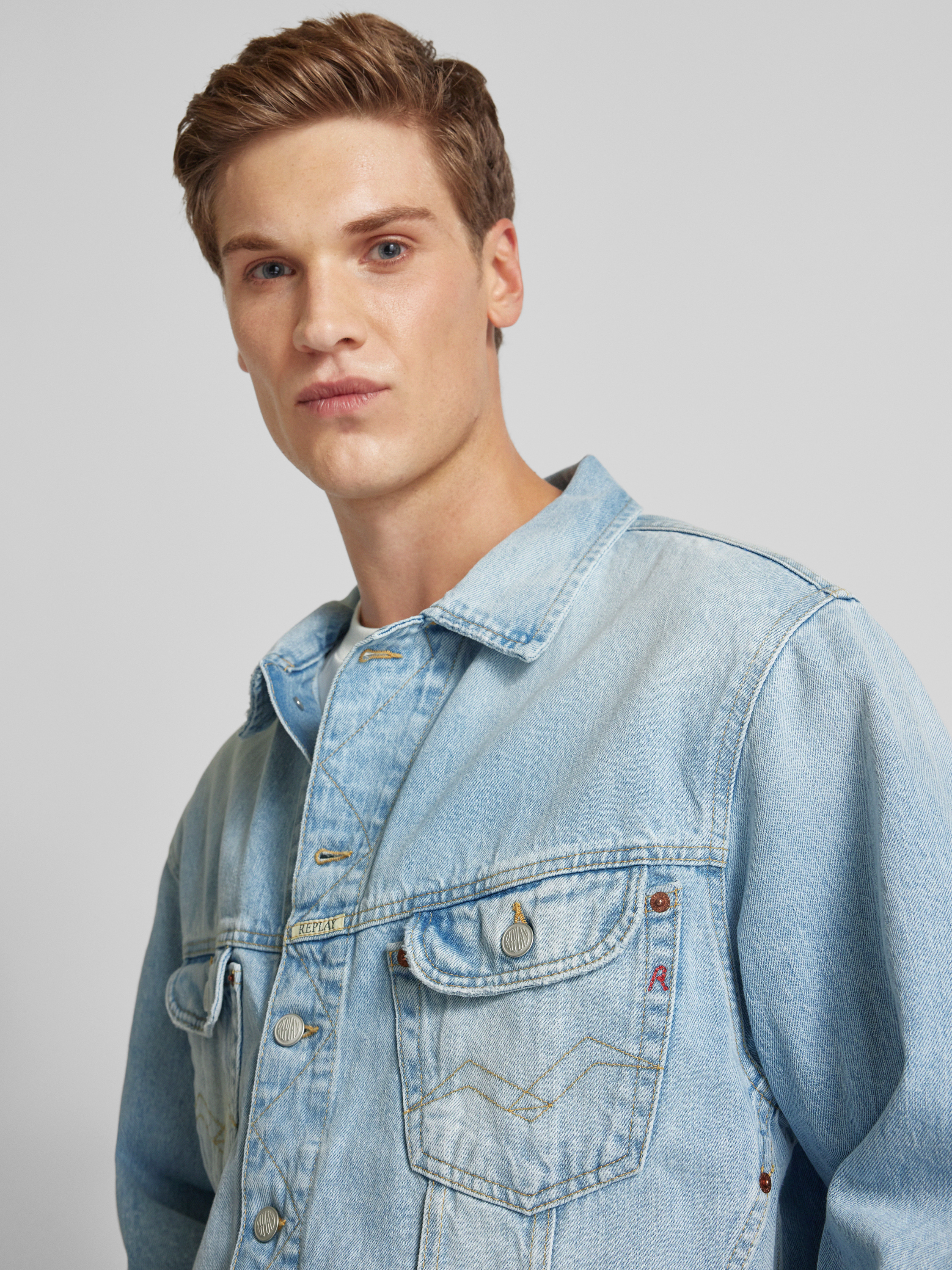 Replay Herren Jeansjacke – Lässige Denim-Jacke Mit Knopfleiste In Normaler Passform