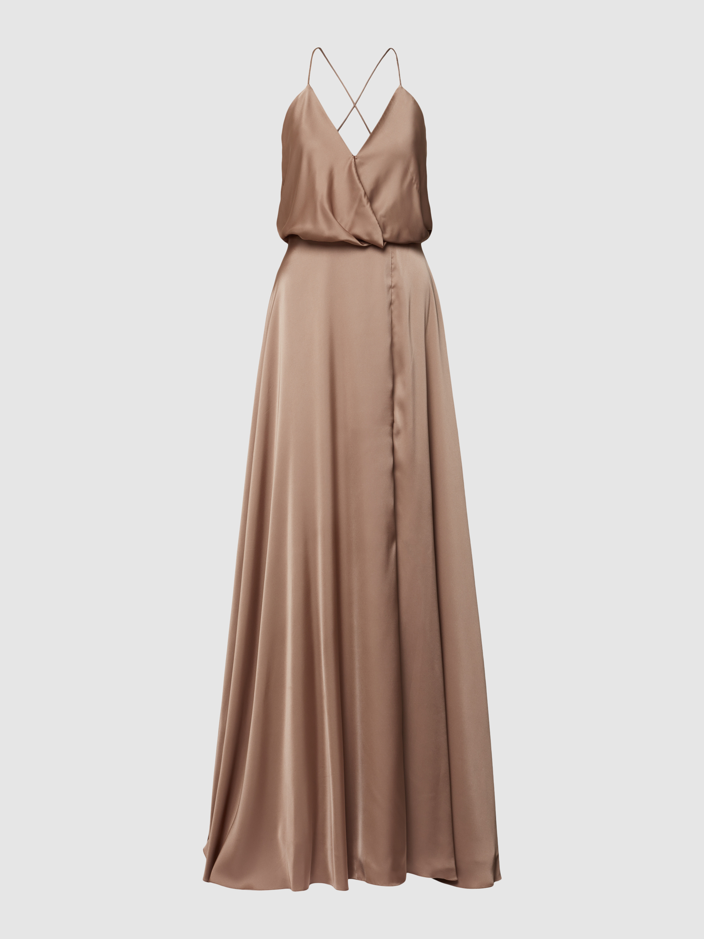 unique Abendkleid in Wickel-Optik (taupe) online kaufen