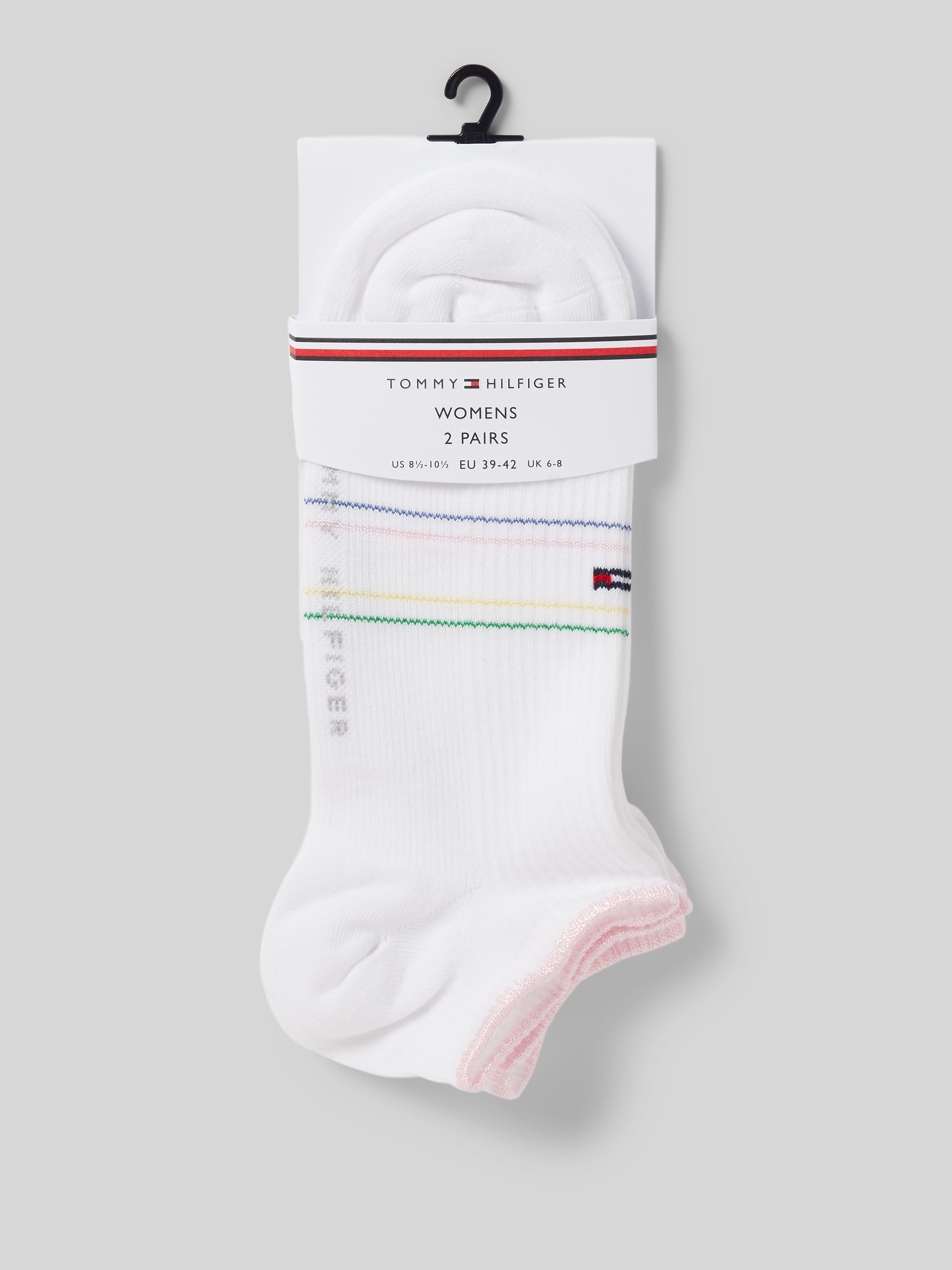 Tommy Hilfiger Sneakersocken mit Label-Print im 2er-Pack (weiss