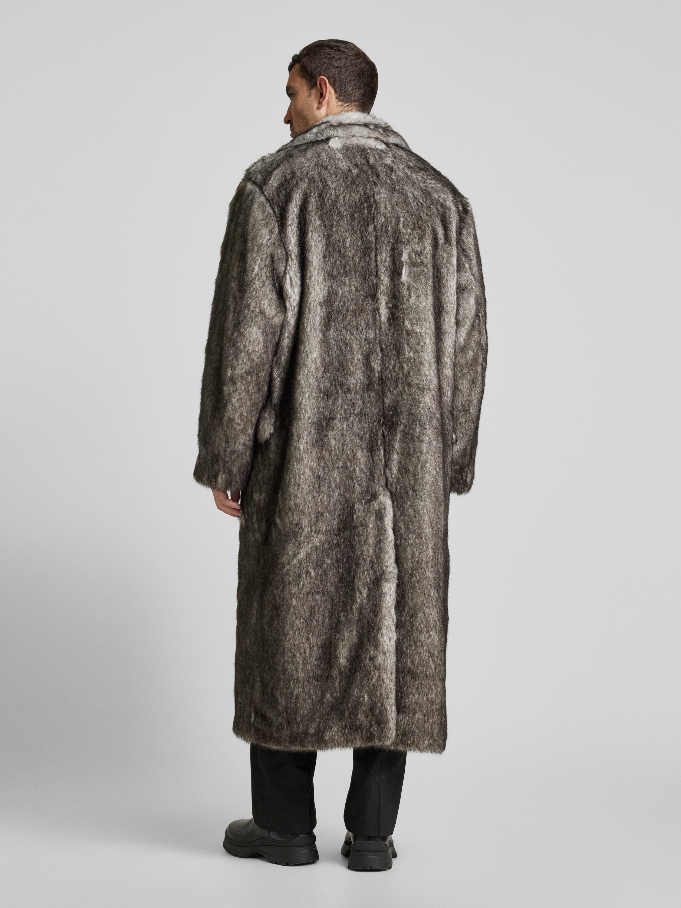 Hugo Boss Mantel Mantel Kunstfell Grau Hugo Boss C_Palatori