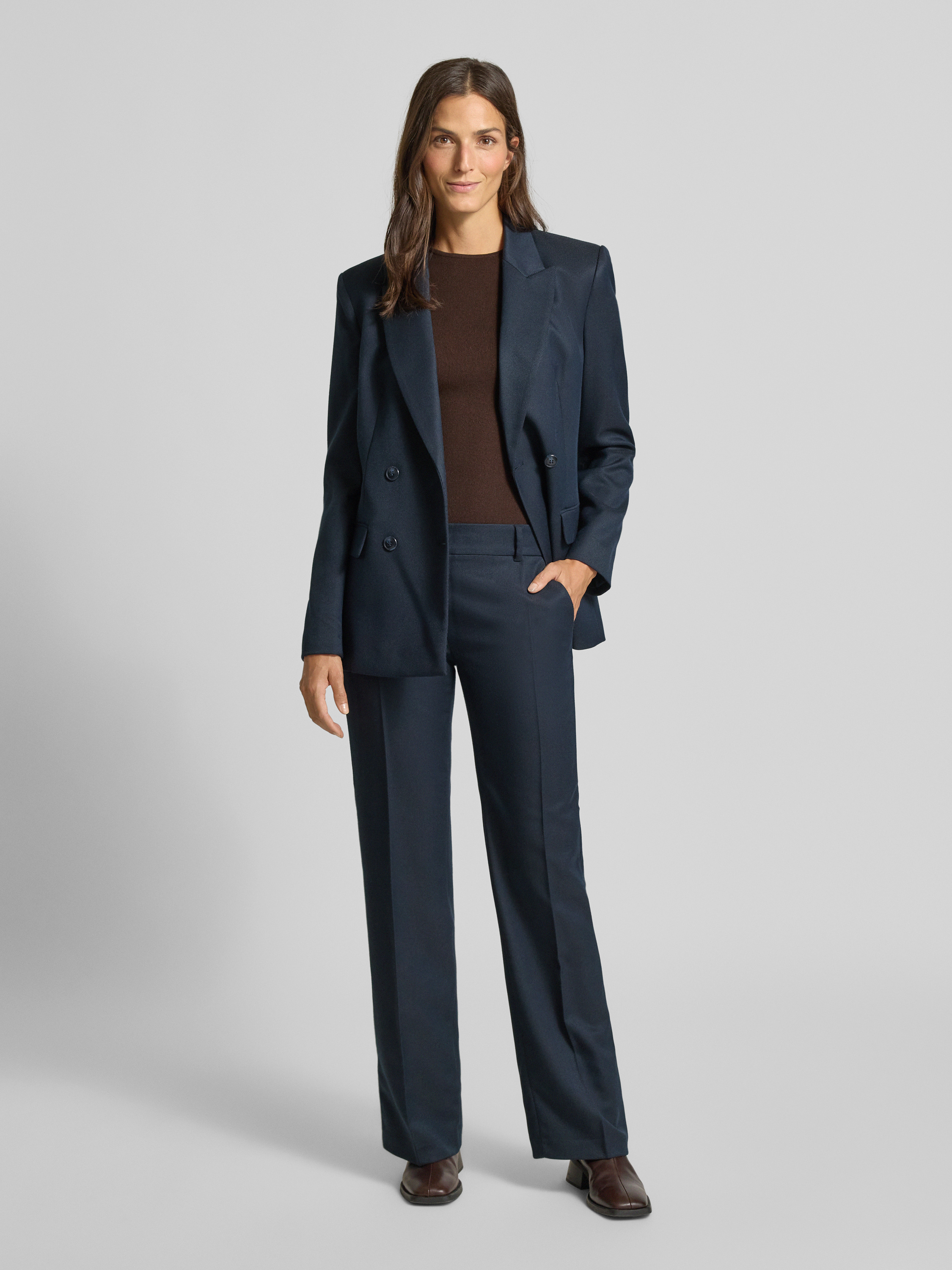 Jake*s Collection Regular Fit Anzughose mit Strukturmuster