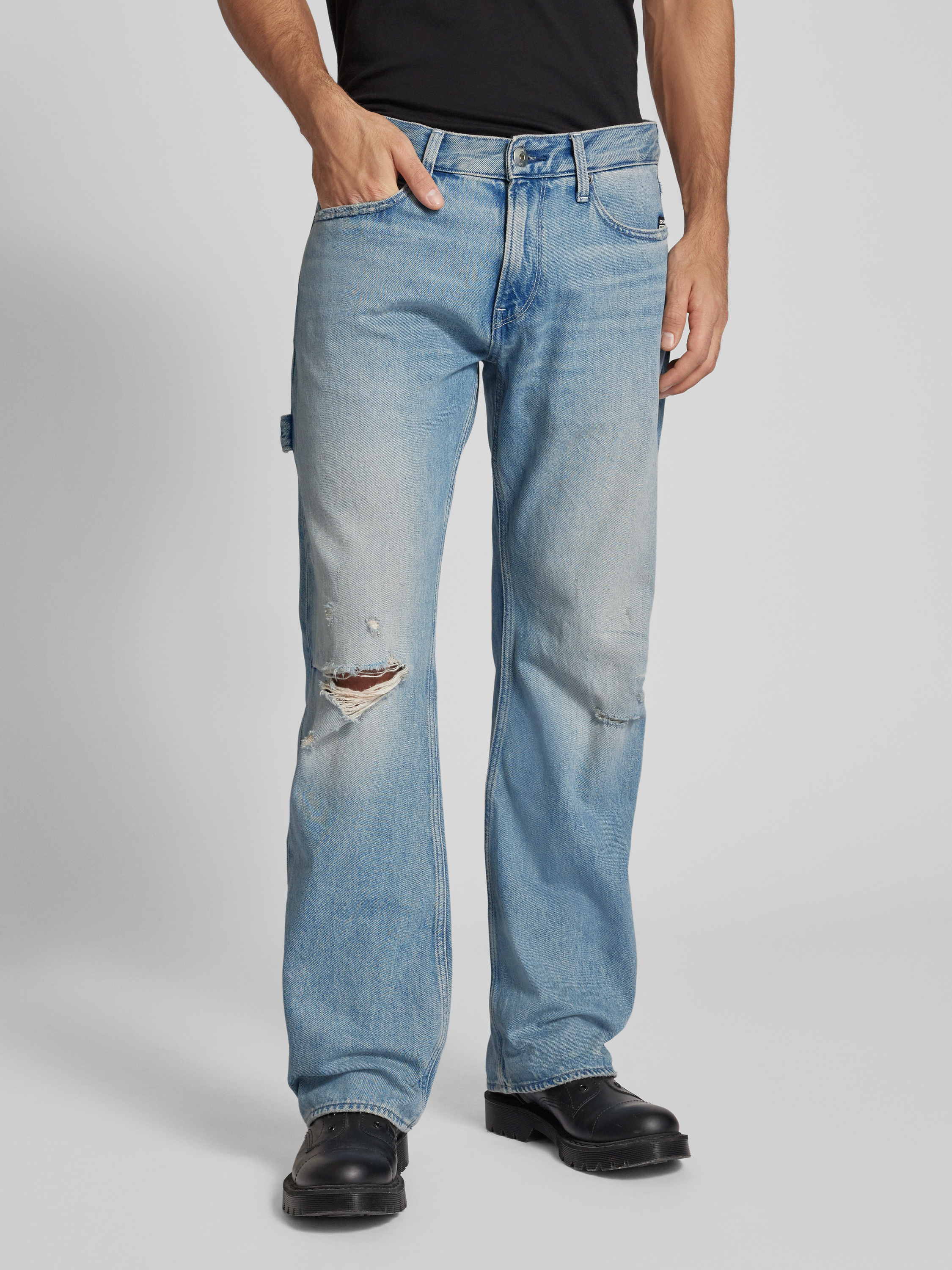 Lenney Jeans Ritssluiting G-STAR Heren Jeans Lenney Bootcut - Straight Fit Met Wijde Pijpen, Gereedschapslus Aan De Zijkant Spijkerbroek 5 Zakken