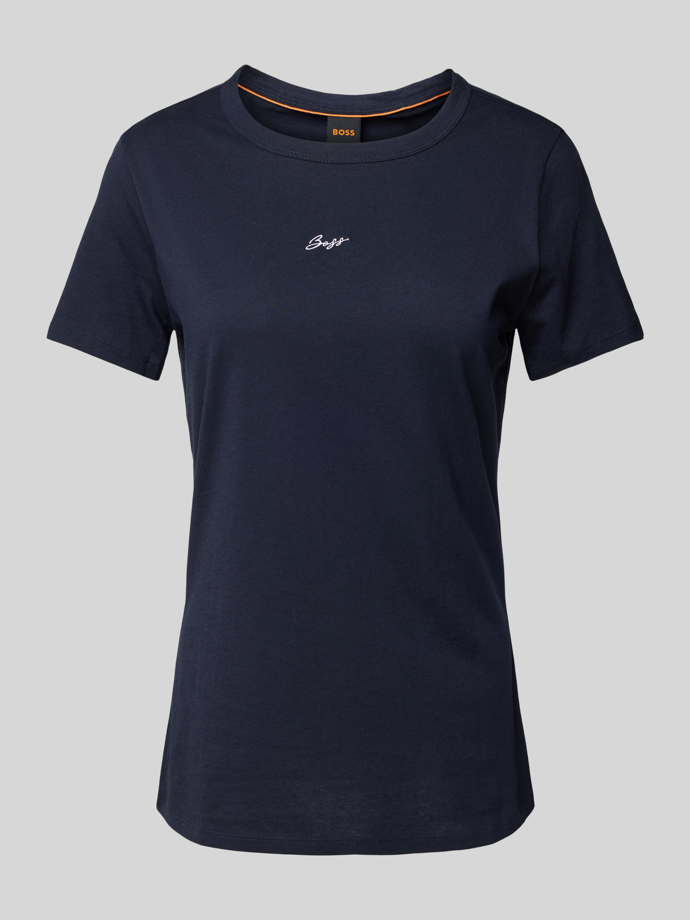 BOSS Orange T Shirt Mit Label Stitching Modell Elogo marine Online BOSS Orange T Shirt Mit Label Stitching Modell Elogo marine Online