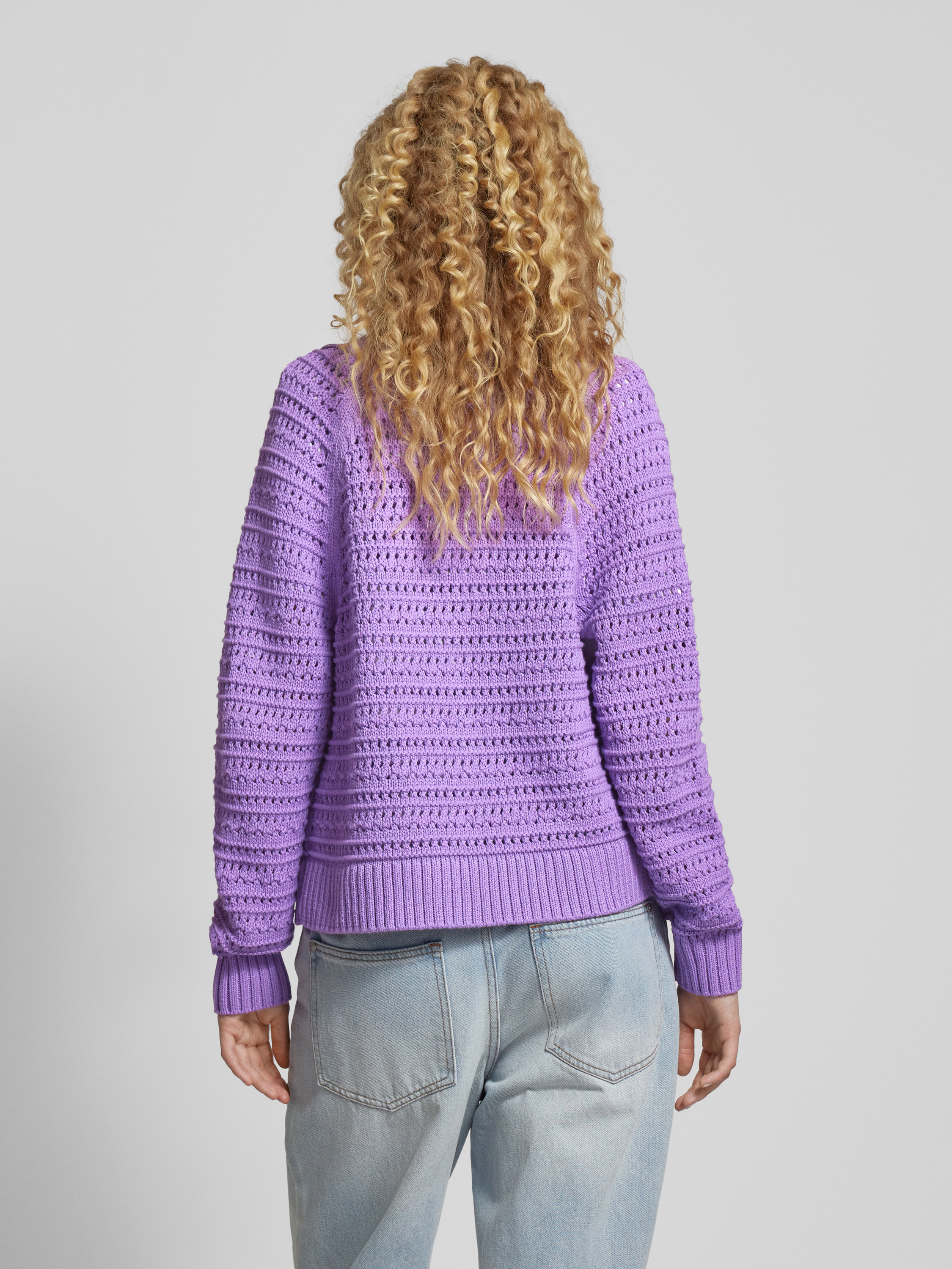 Marc O'Polo Denim Strickcardigan mit Lochmuster (flieder) online