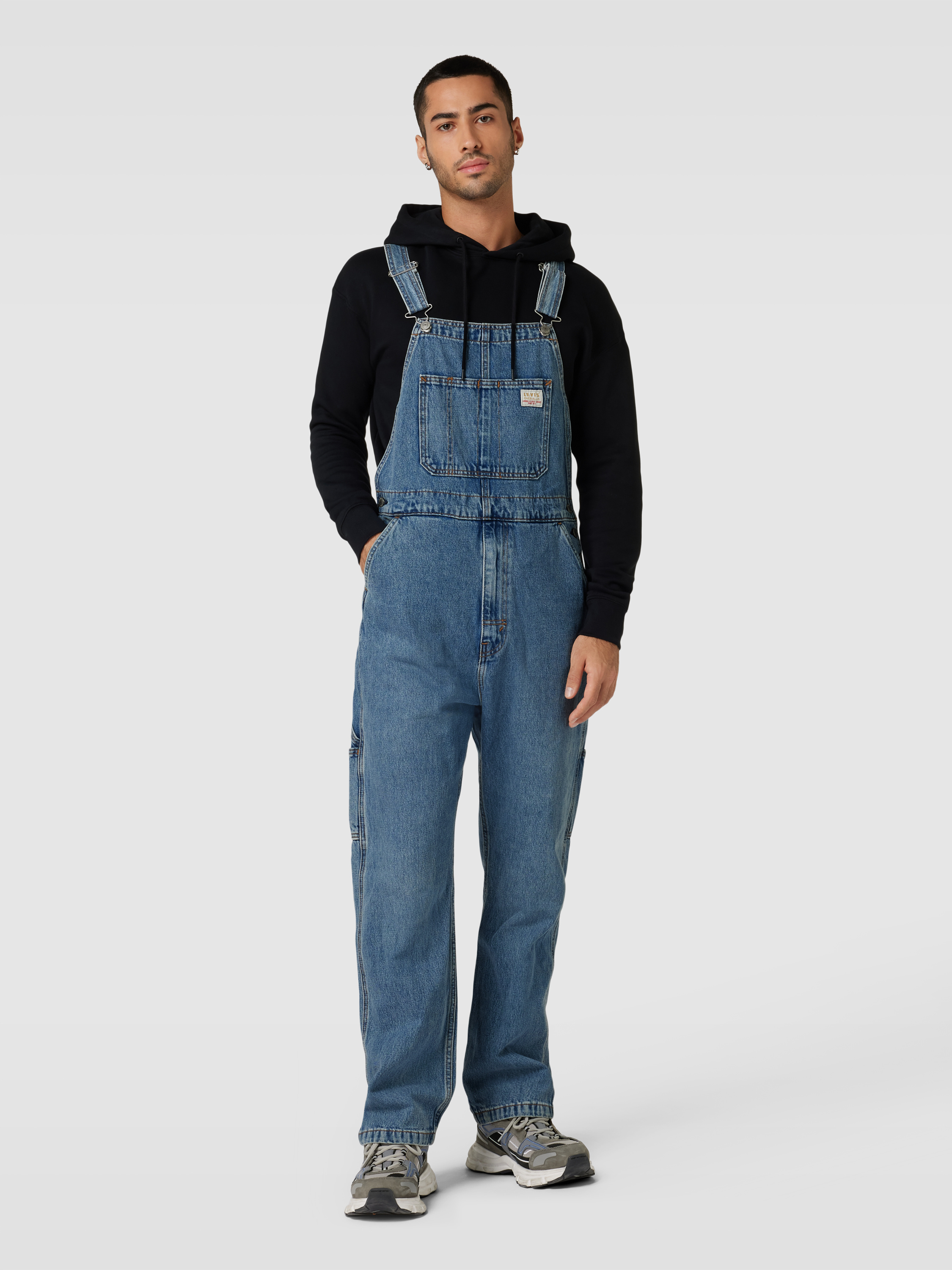 PULL&BEAR Denim tuinbroek - blue denim/blauw denim/bluedenim