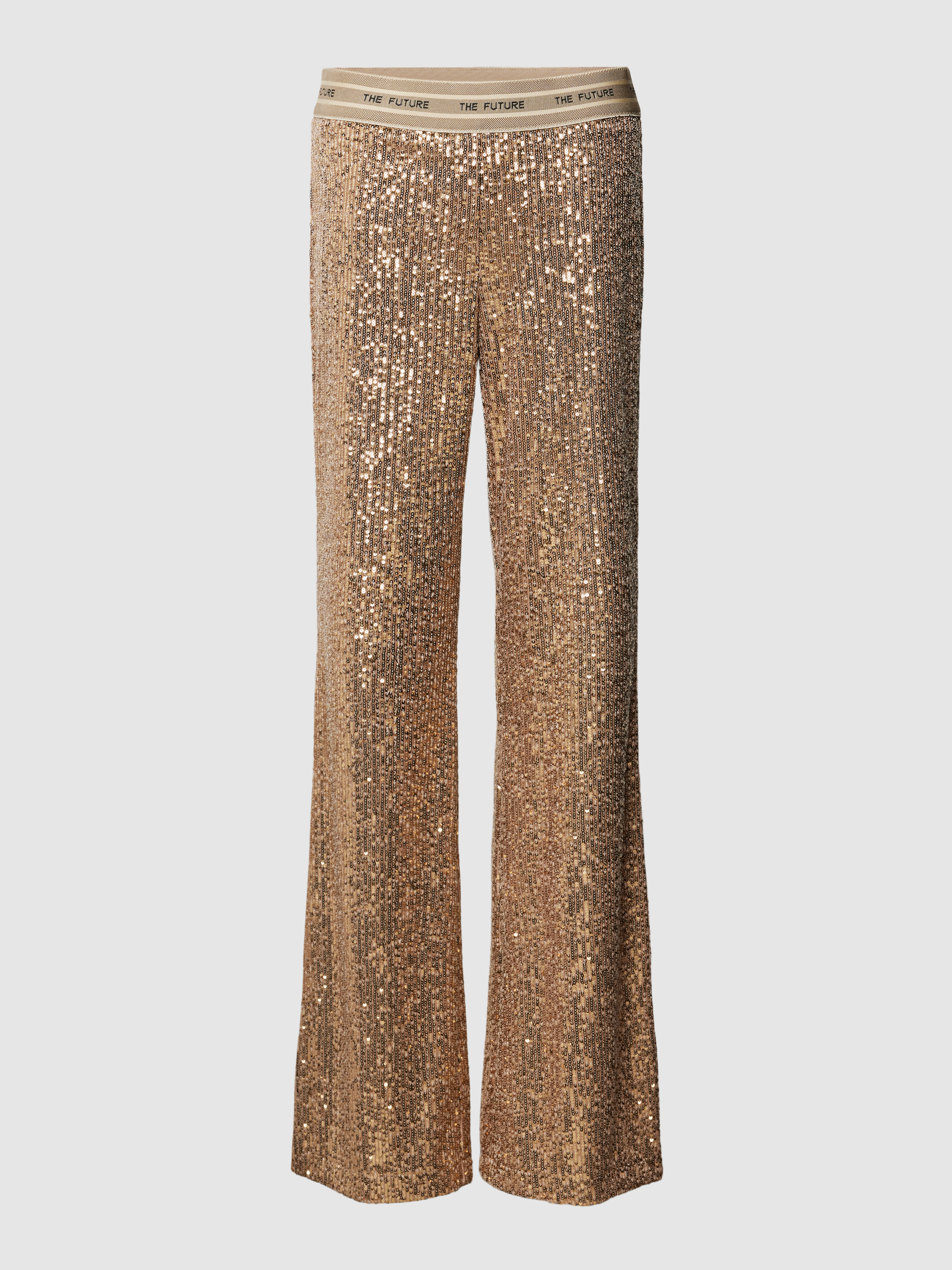 Glitterbroek dames lang roze: pailletten broek dames goud metallic Glitterbroek dames lang roze: pailletten broek dames goud metallic
