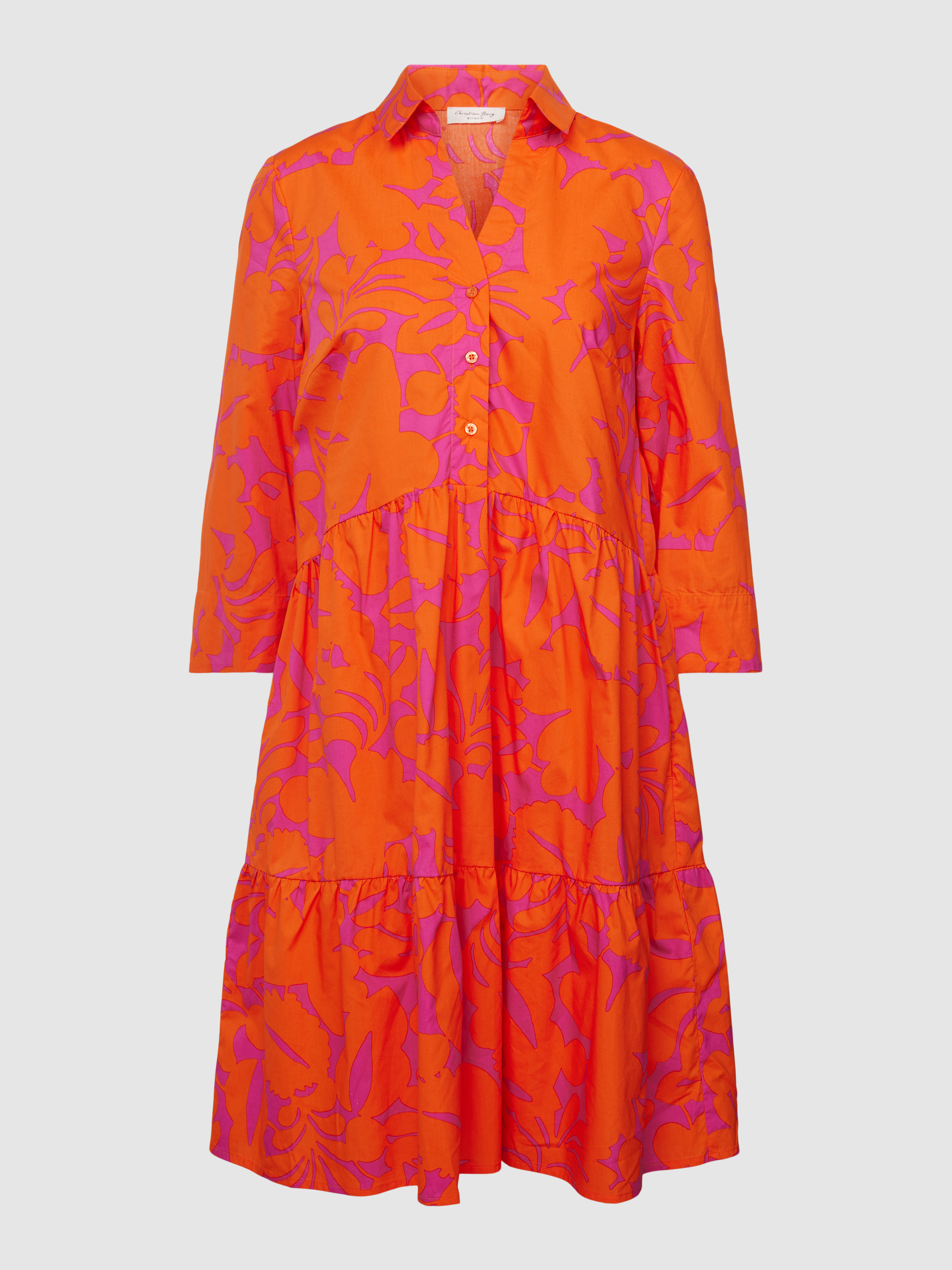 Christian Berg Woman Knielanges Kleid mit Allover-Print (orange) online ...