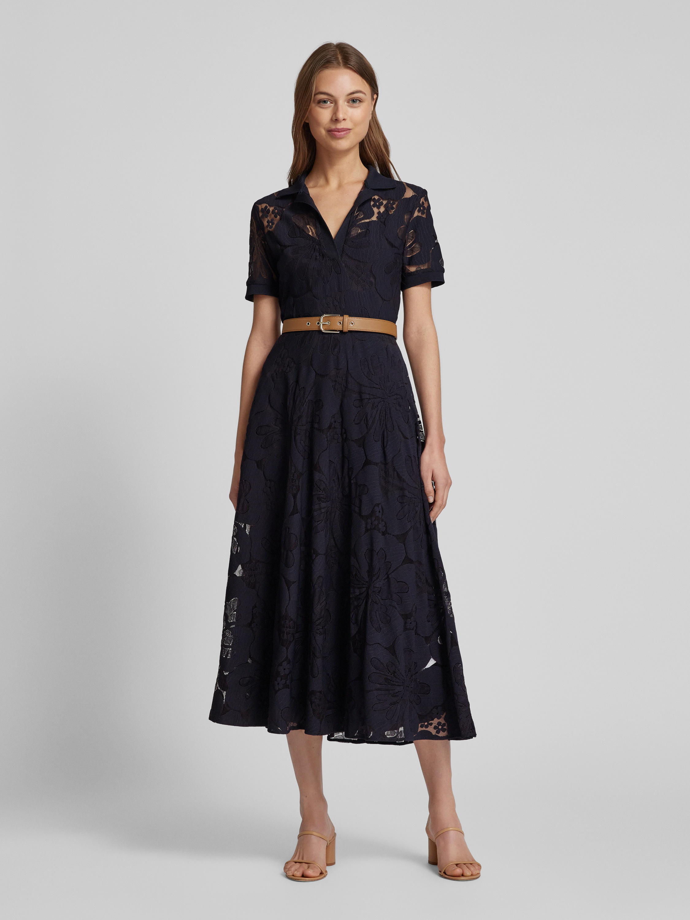 Max Mara Studio LAMBRO レース ベルト付 ドレス 関税送料込 Max Mara Studio LAMBRO レース ベルト付 ドレス 関税送料込