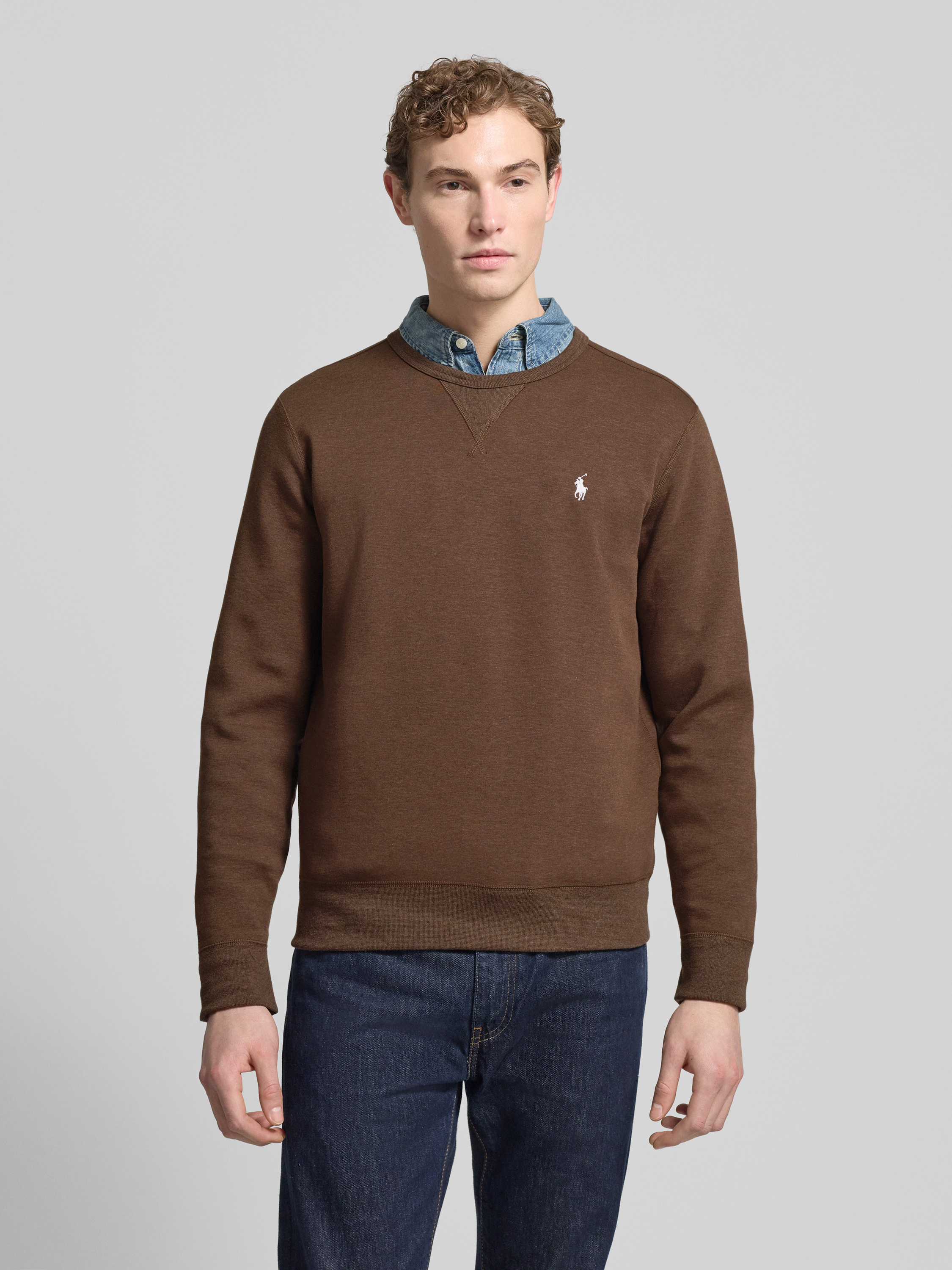 ★Ralph Lauren Sport ブラウン セーター L★ Polo Ralph Lauren Sweatshirt mit Label-Stitching (mittelbraun mel