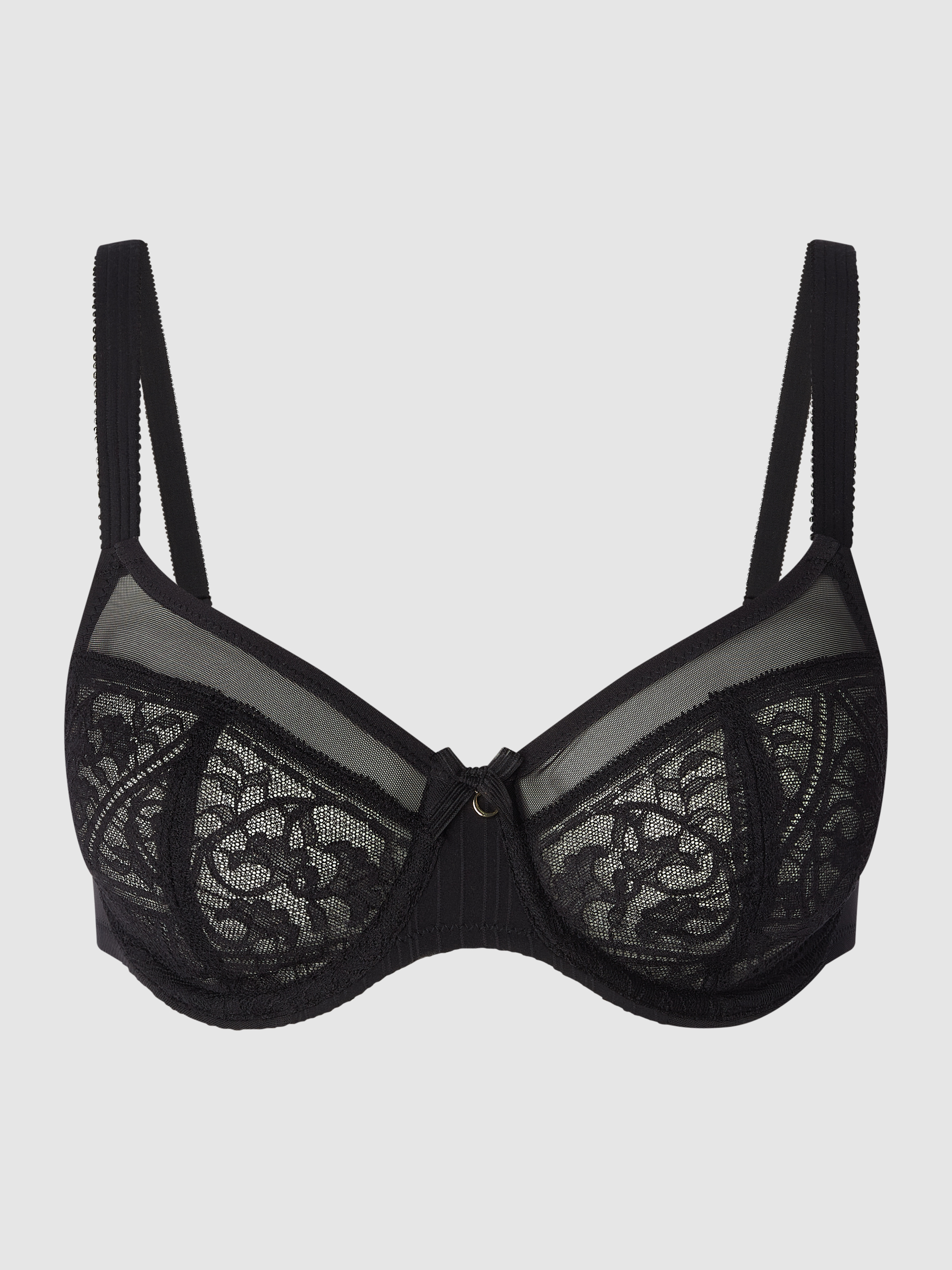 LASCANA Beugelbeha van kant en microvezels, model 'Nuance' in beige