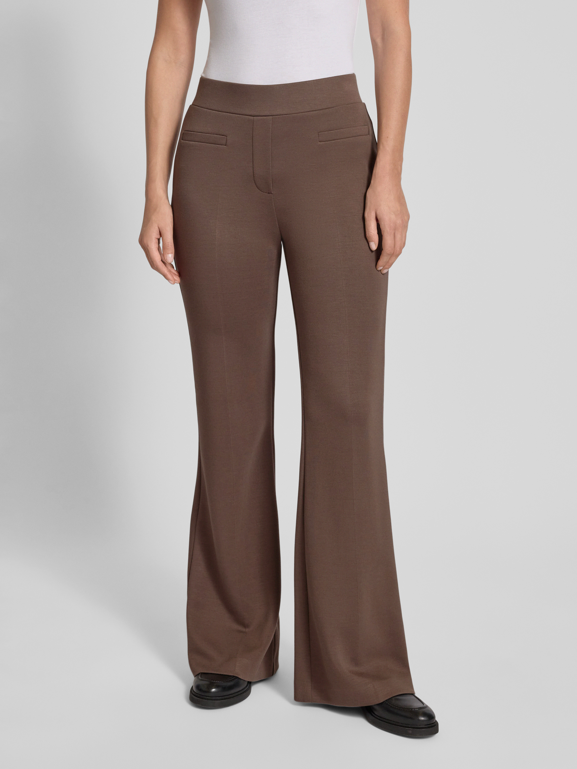 Weite Stoffhose in Taupe