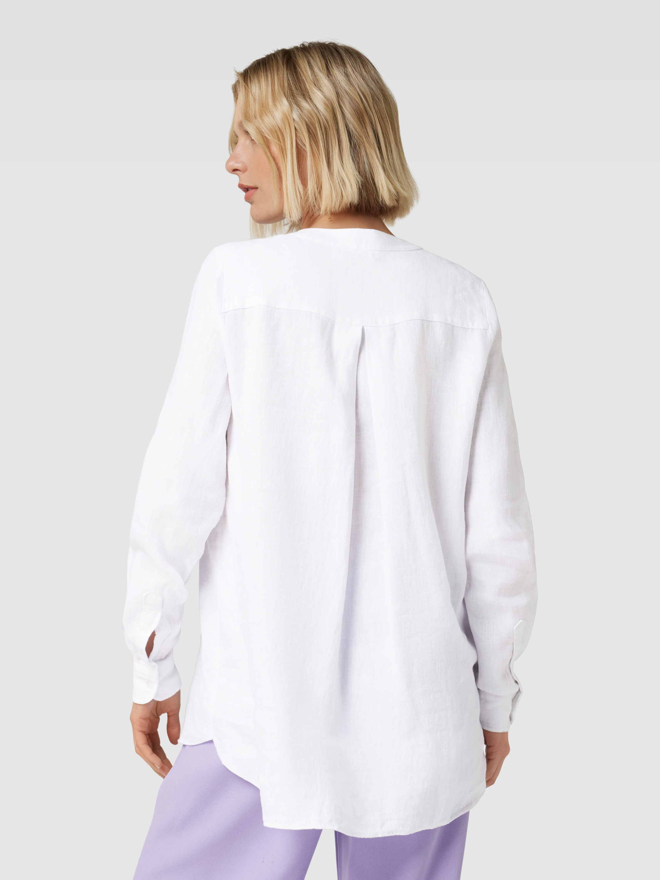 Milano Italy Leinenbluse mit Stehkragen (weiss) online kaufen