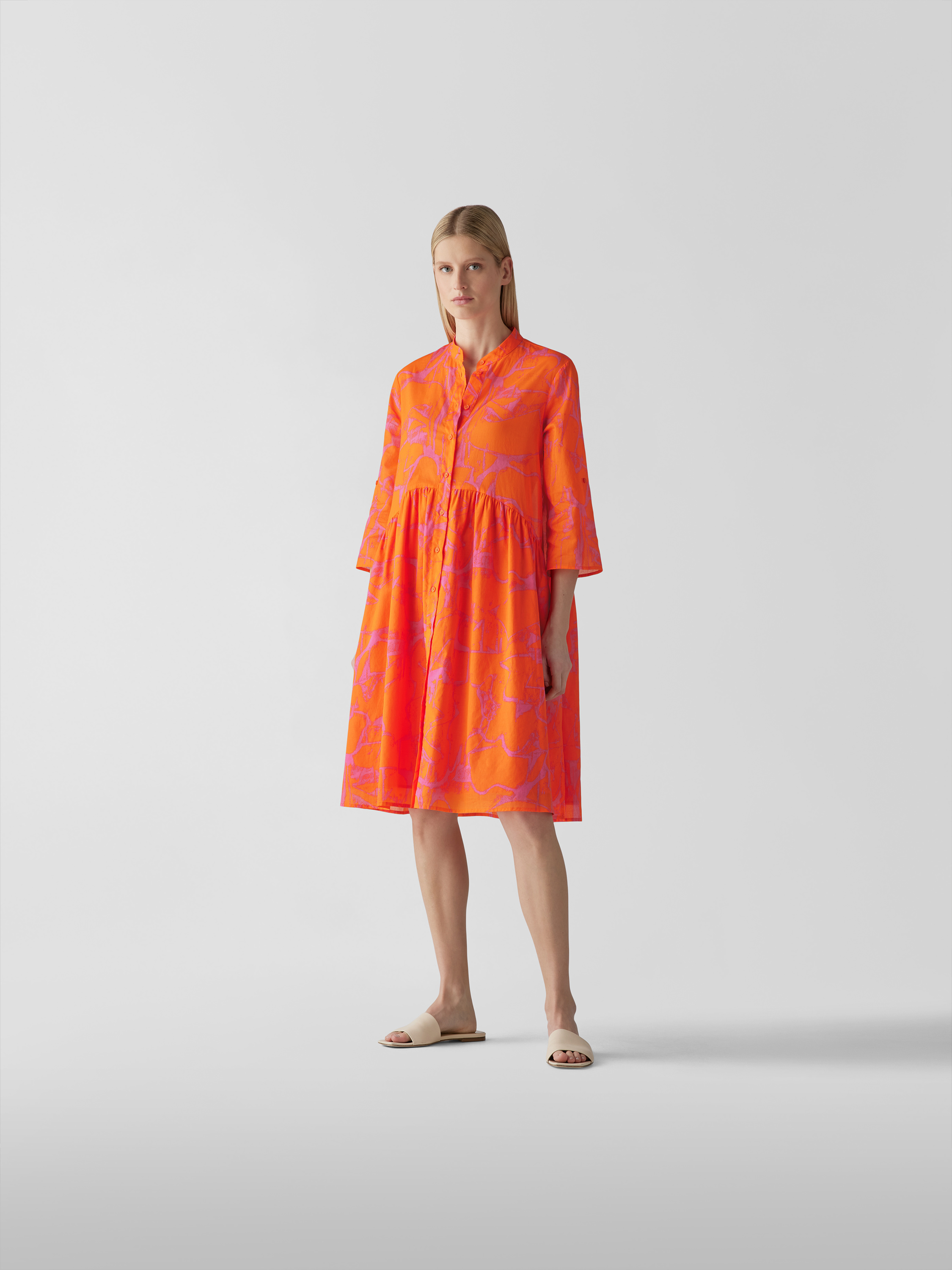 Lu Li Lina Midikleid mit Maokragen (orange) online kaufen