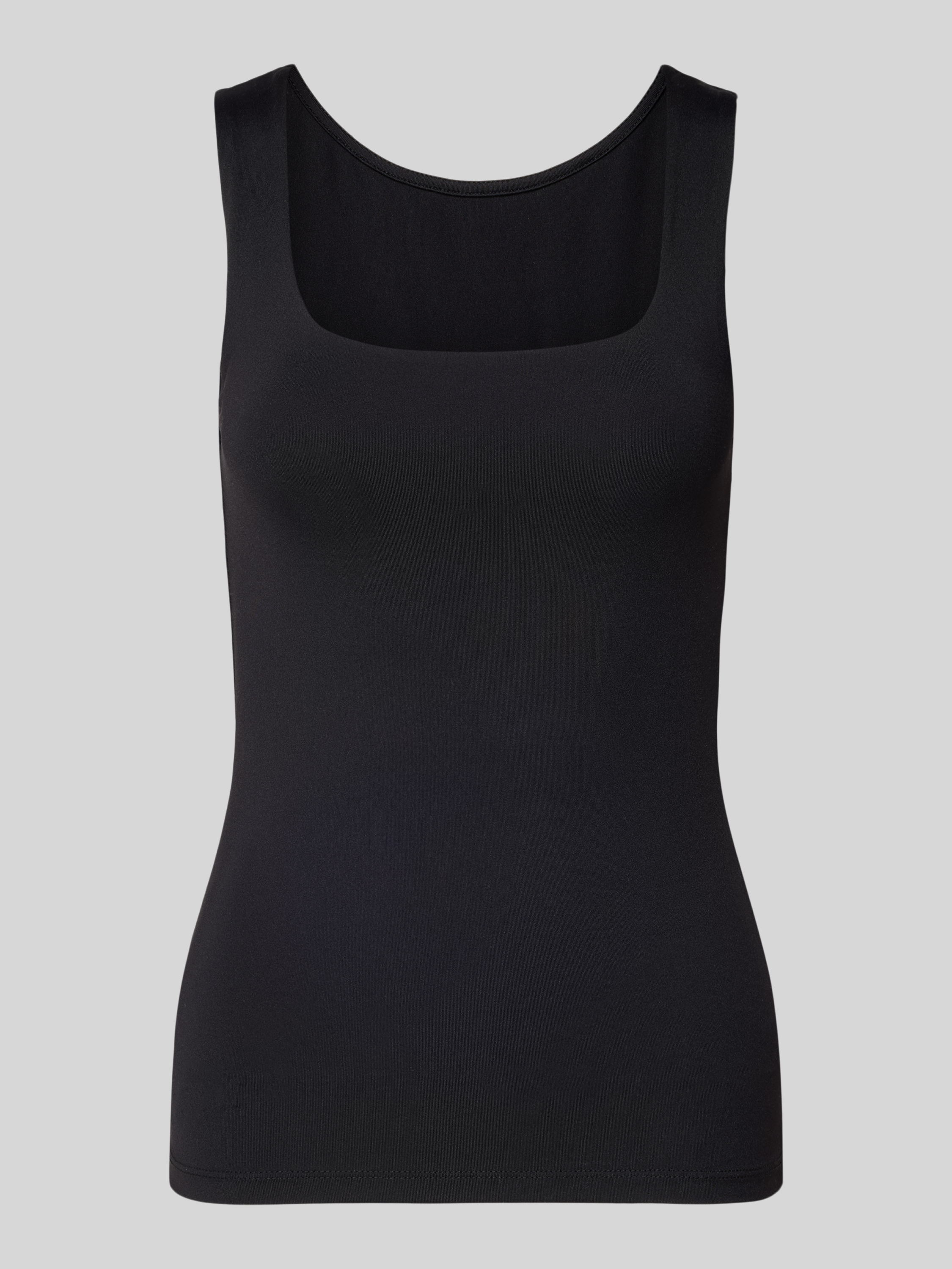 VERO MODA Tanktop voor dames met kant aan de zoom, U-hals, zwart, L
