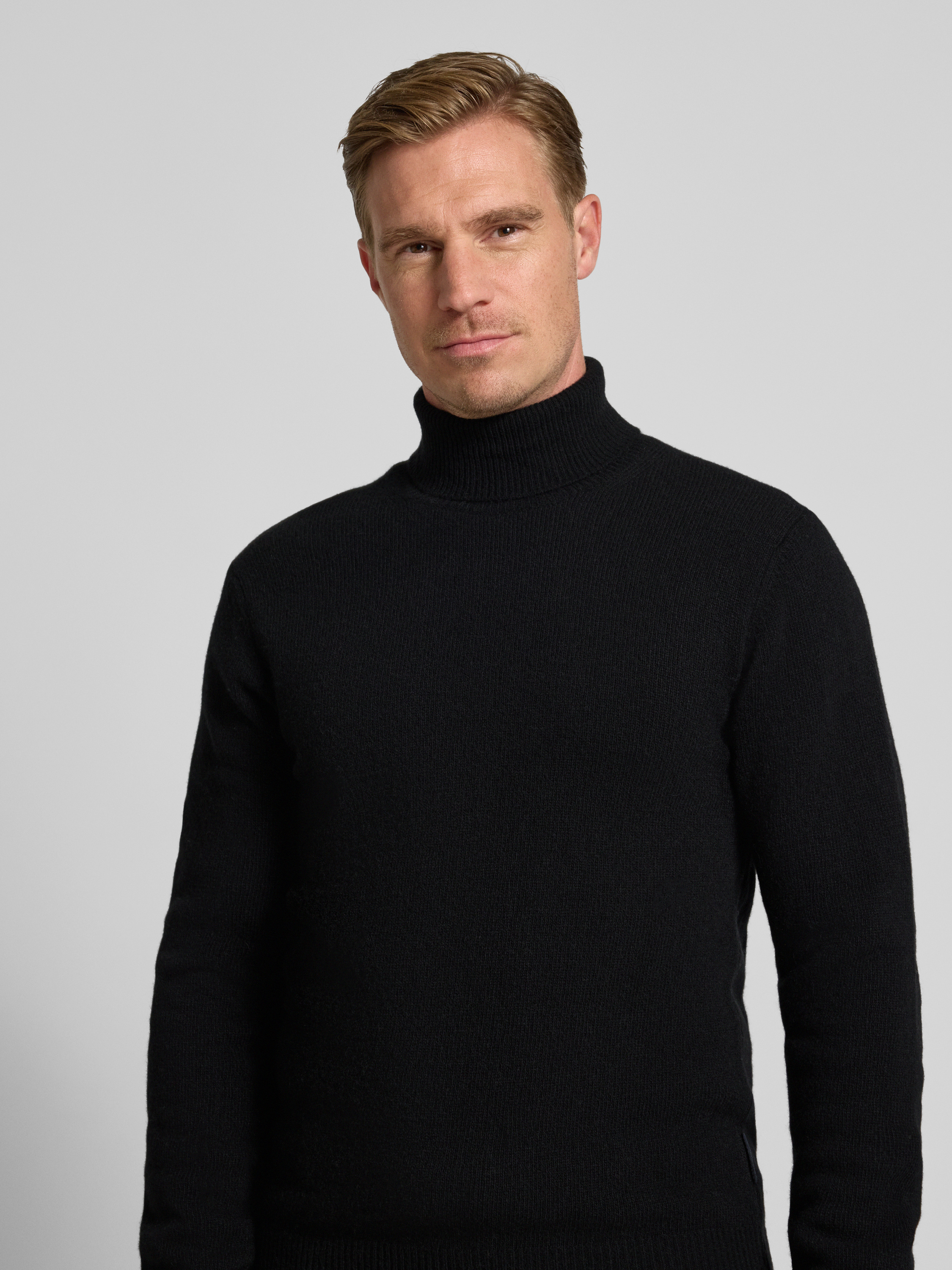 Zopfmuster Rollkragenpullover Herren Anthrazit Casual Friday