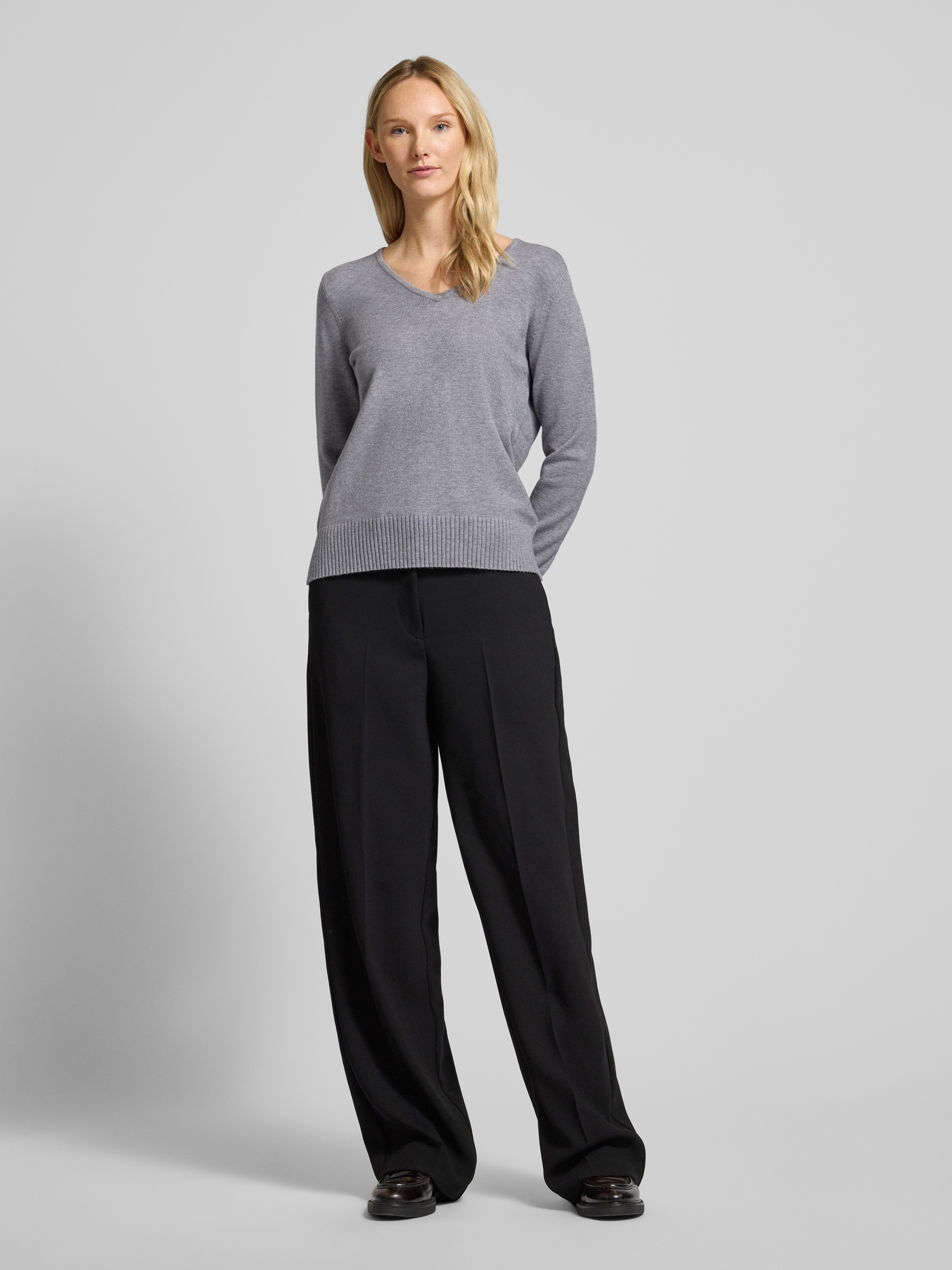 Langarm Pullover Damenpullover Pullover Rauchblau Damen Christian