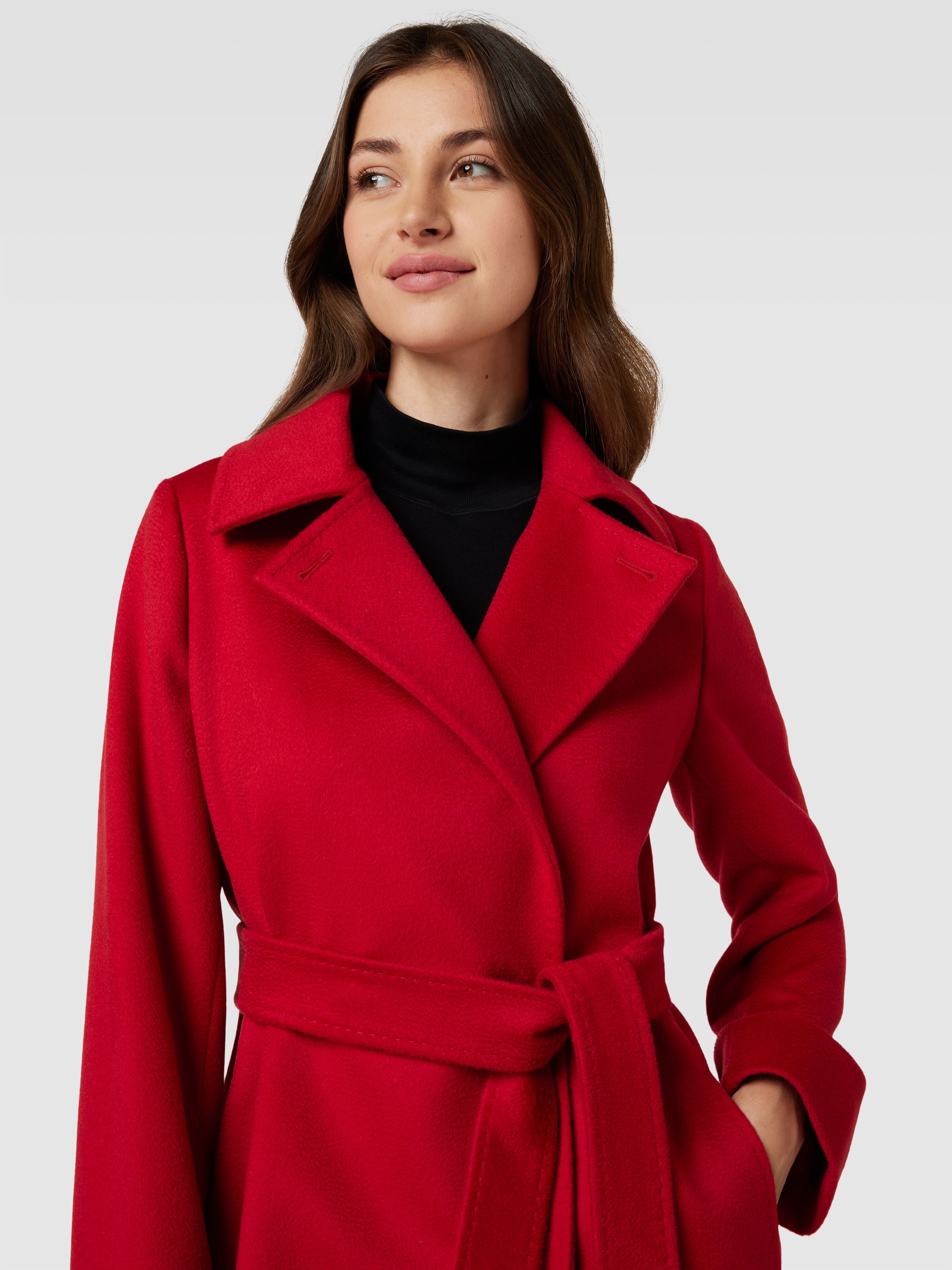 Max Mara Studio Mantel aus Wolle mit Bindegürtel (rot) online kaufen
