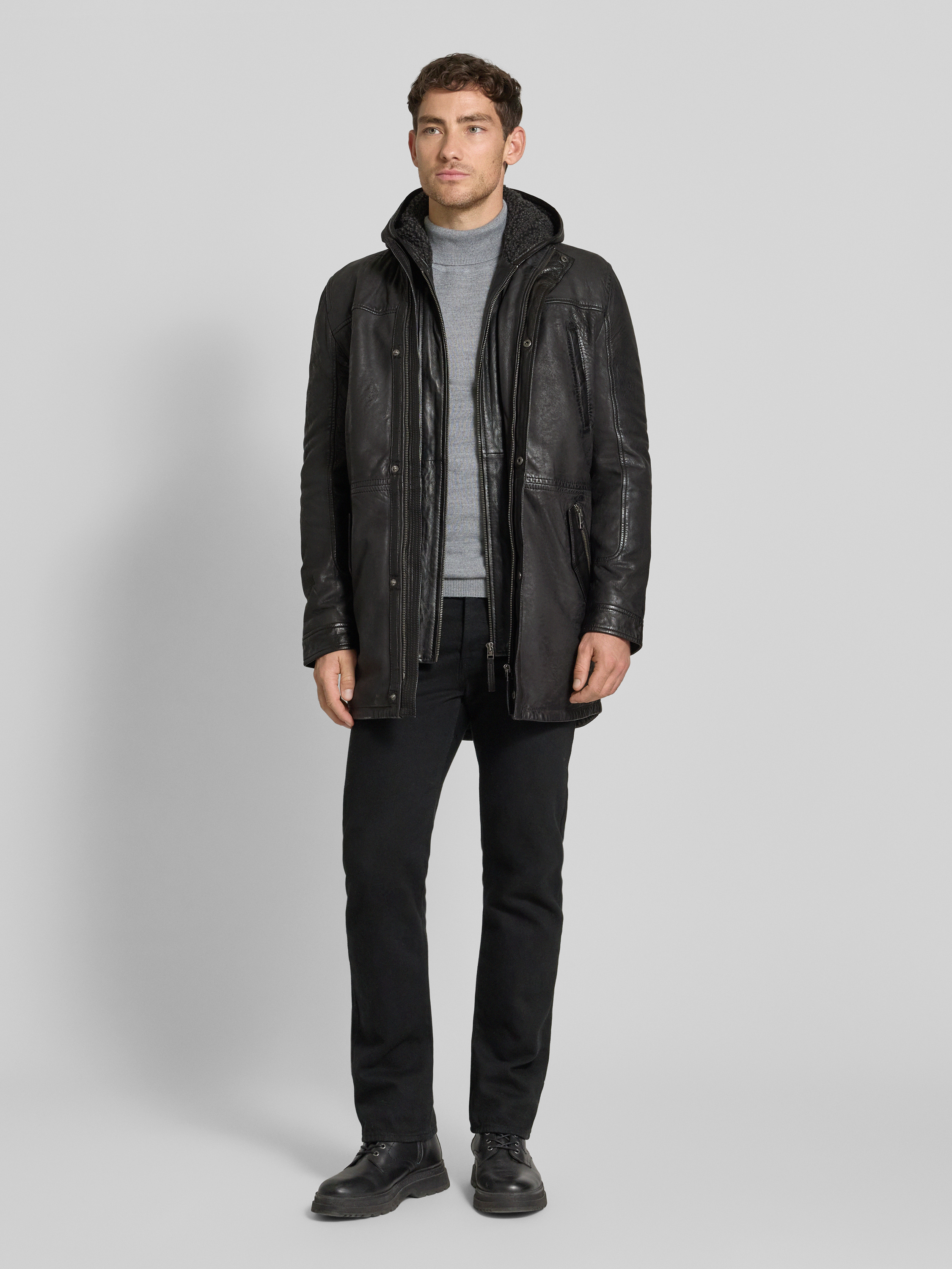 Gipsy Regular fit jack van echt nubuck van schapenleer, model