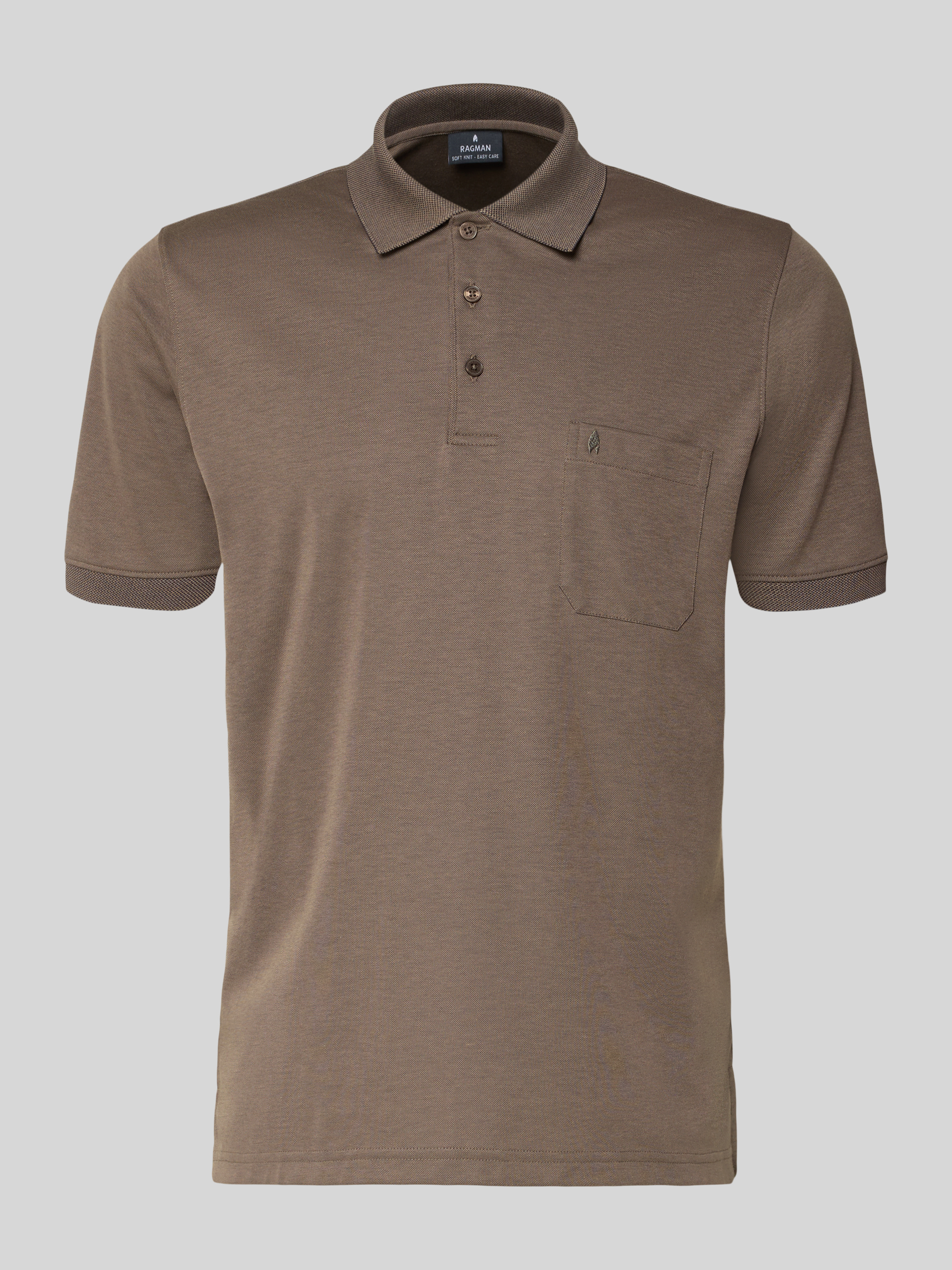 Redmond regular fit heren polo, jersey, bruin