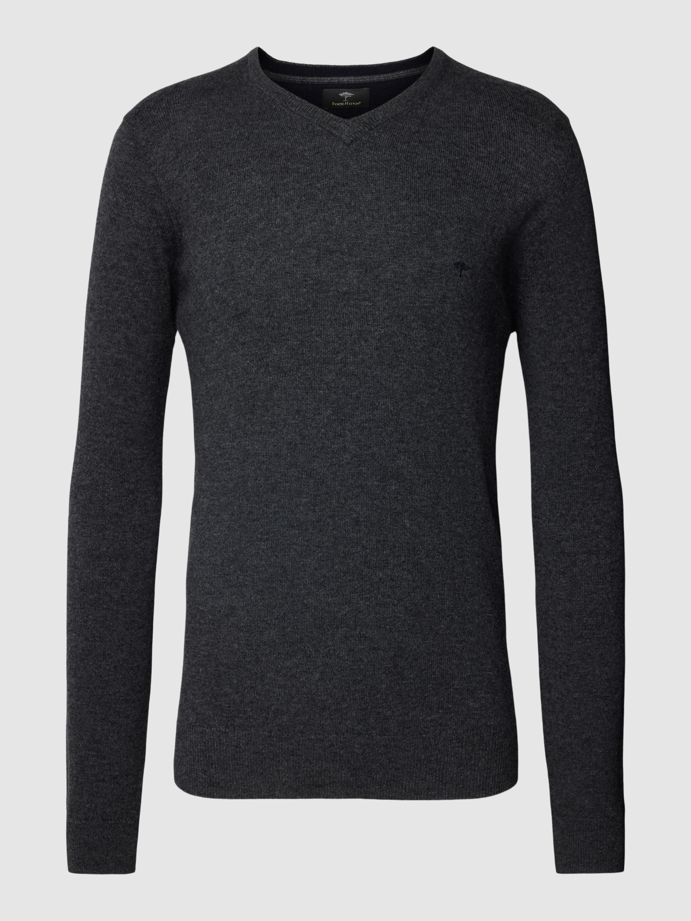 Produktbild von Fynch-Hatton Strickpullover Mit Logo-Detail (dunkelrot) Online Kaufen