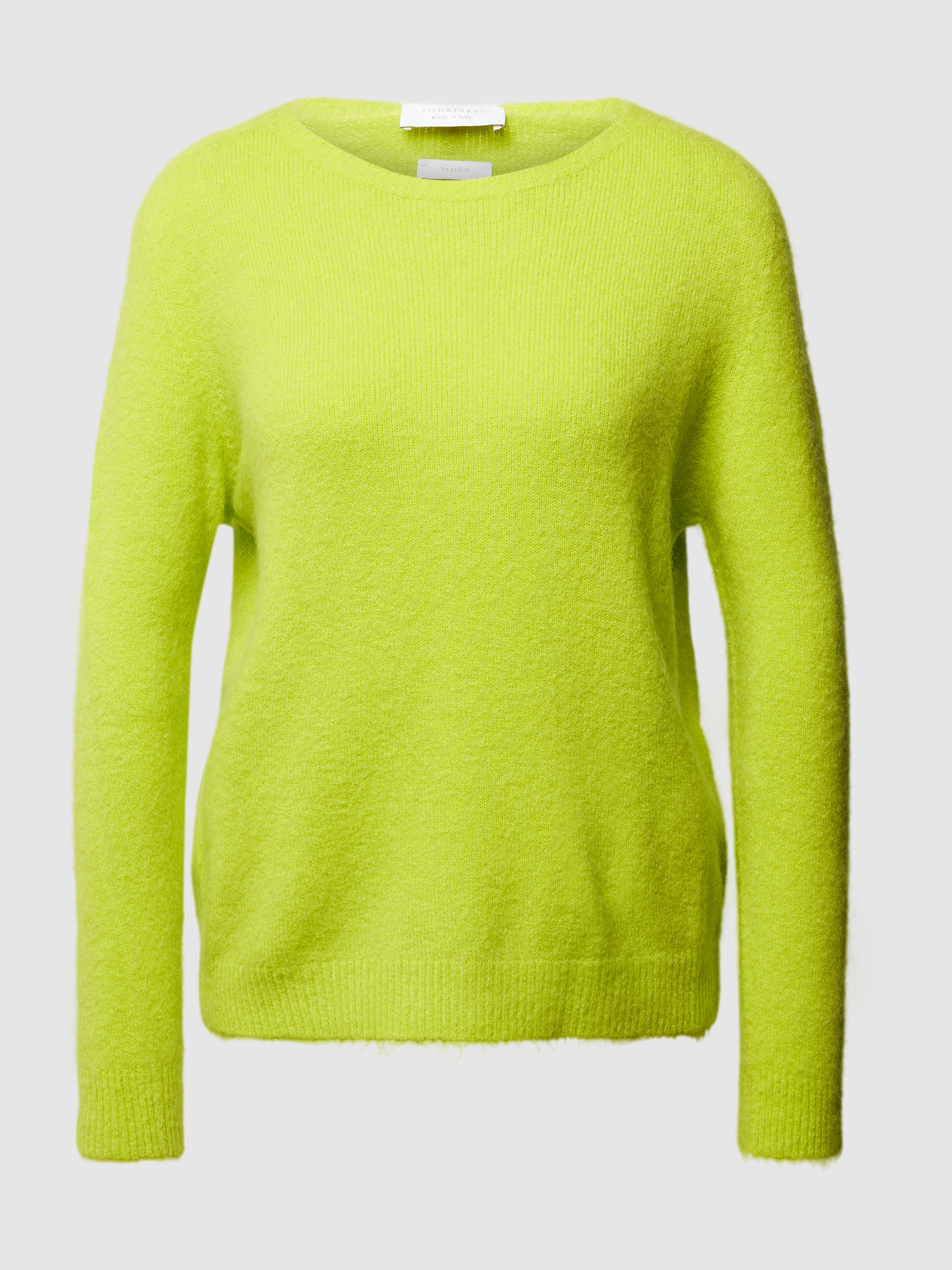 Rich Royal Strickpullover mit U-Boot-Ausschnitt (neon gruen