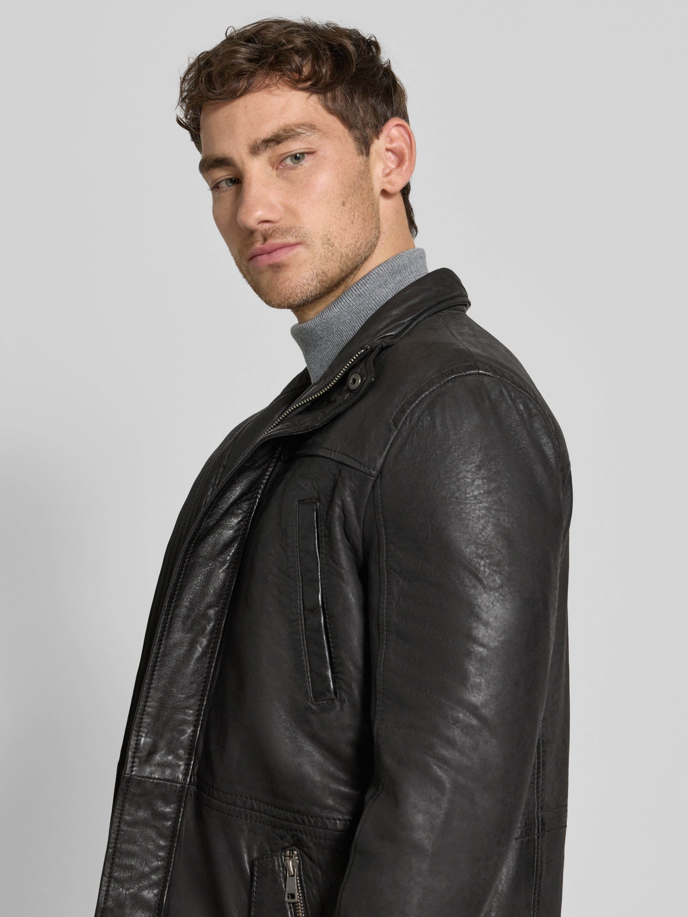 Gipsy Regular fit jack van echt nubuck van schapenleer, model