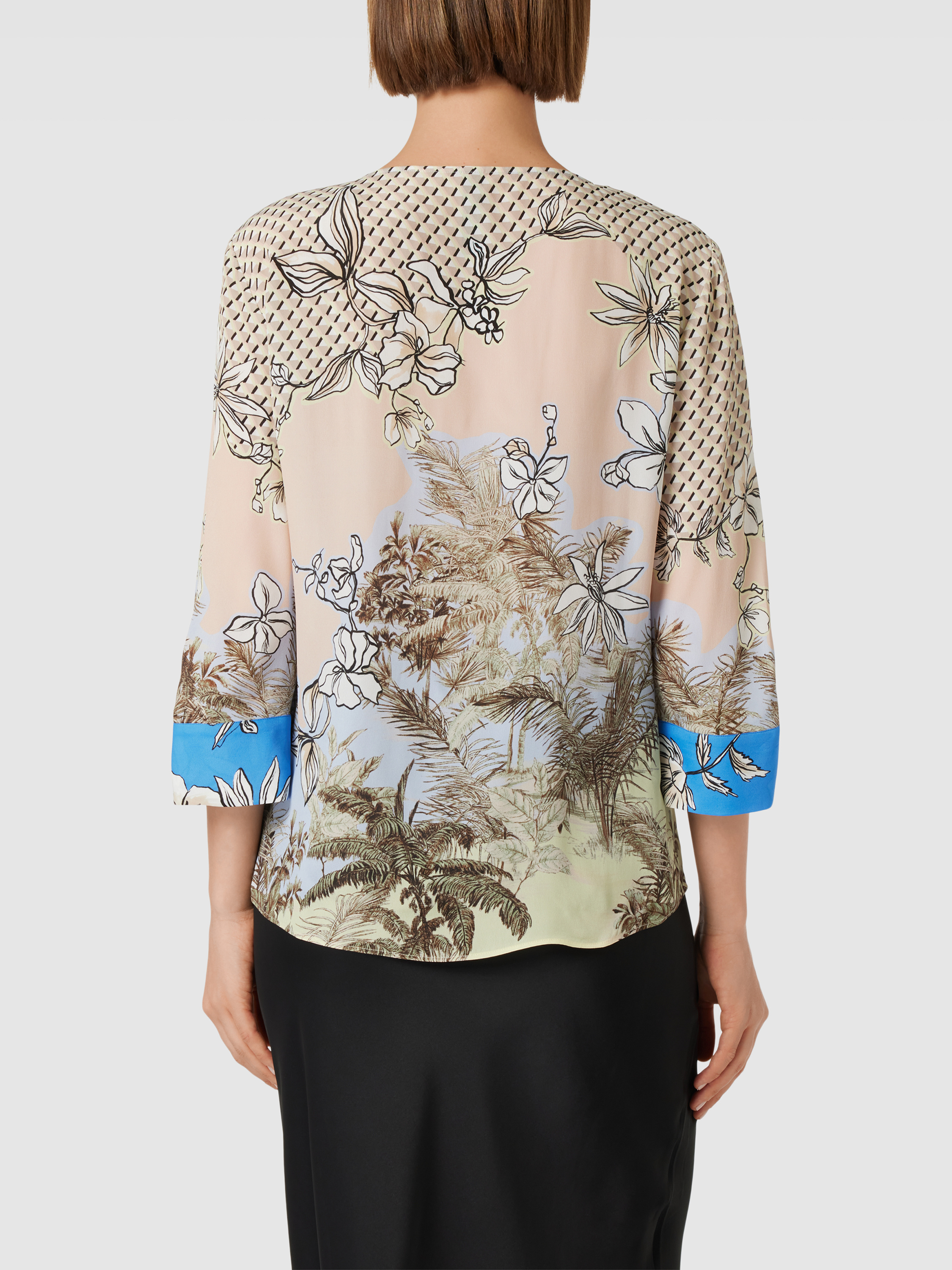 Marc Cain Collections Pretty Floral Silk Organza Blouse QC 51.35 W46 702 main image 1