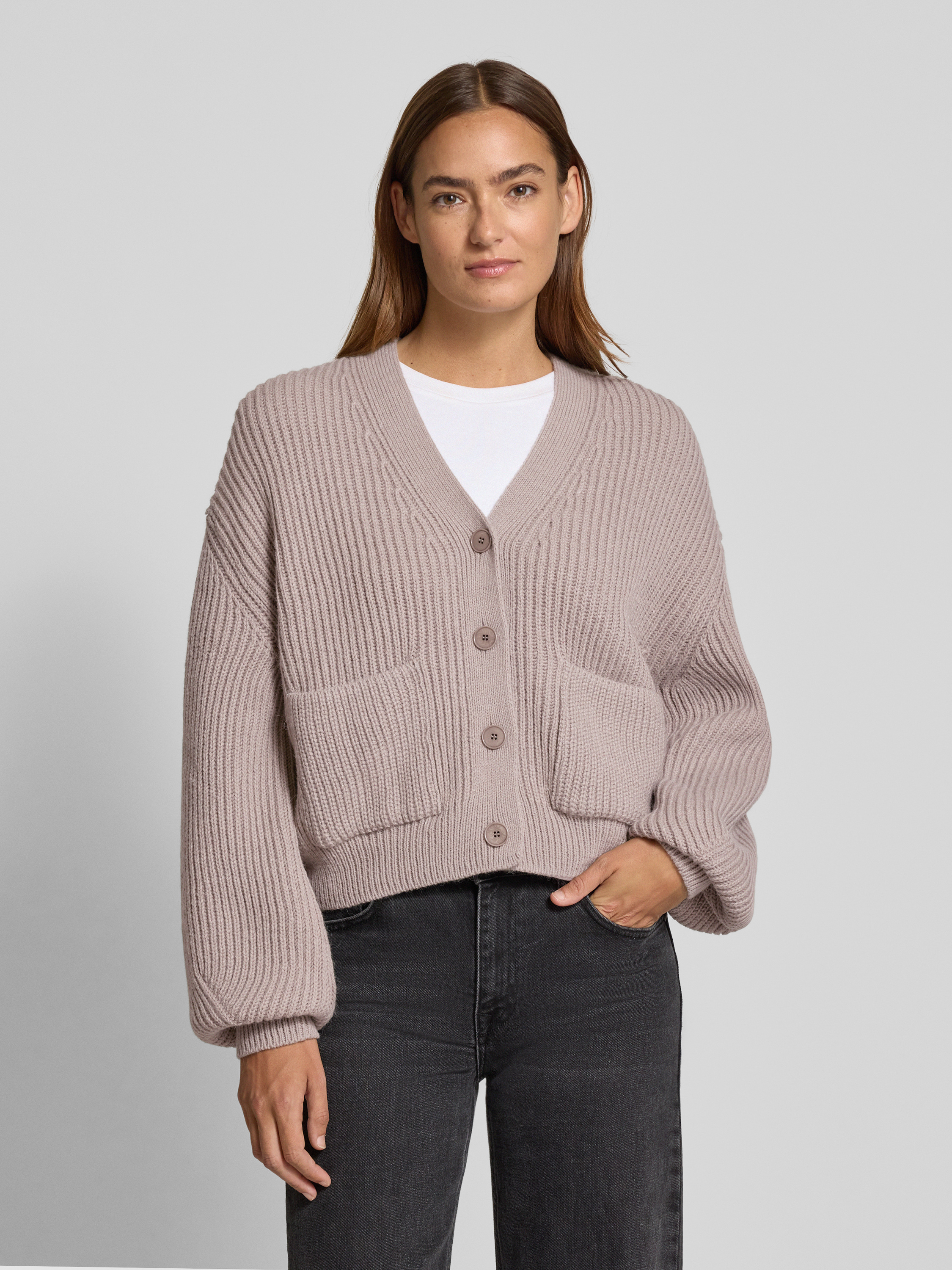 Drykorn Oversized Strickjacke mit Knopfleiste (sand) online kaufen