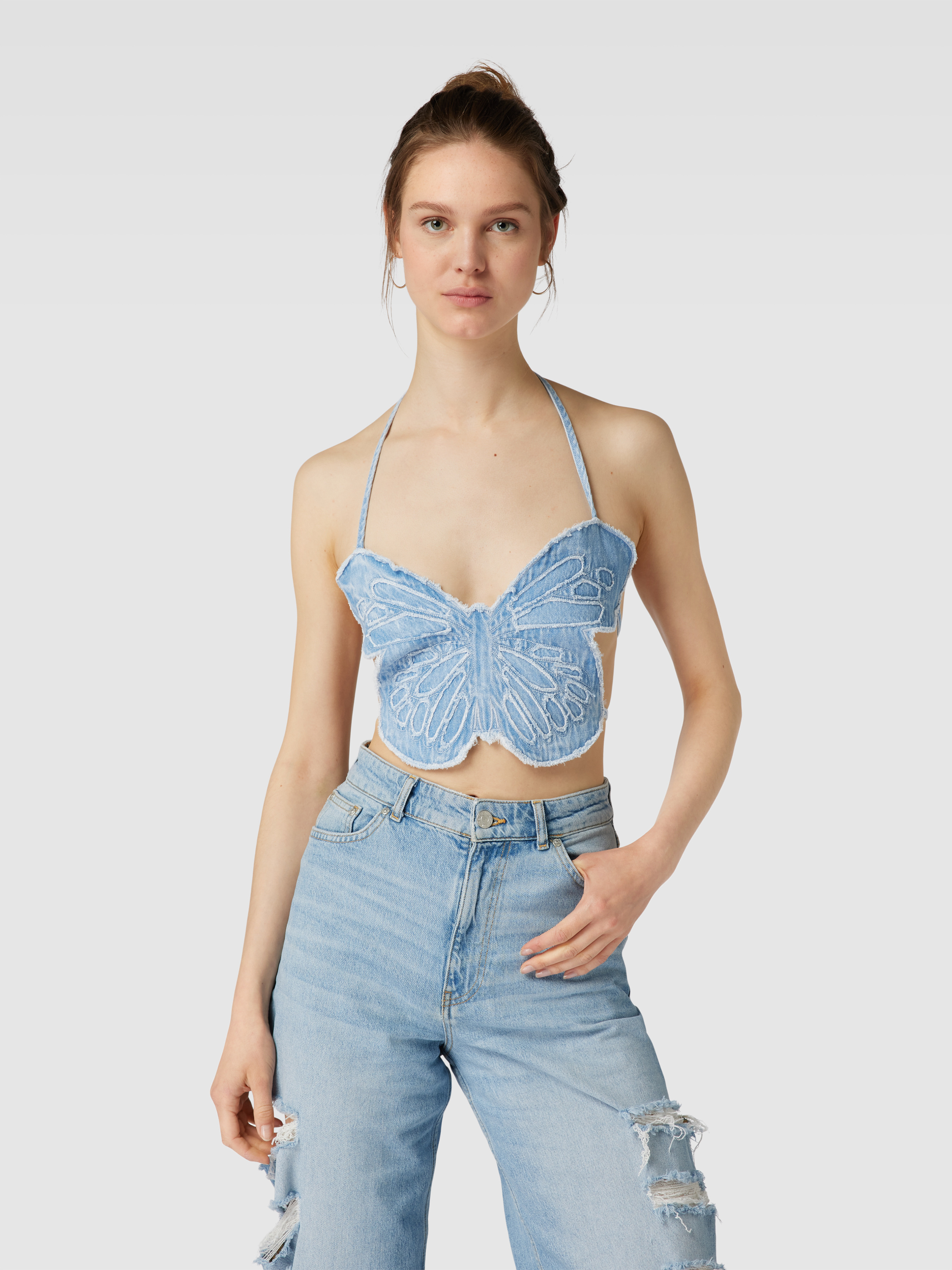 【BEEDEN】　2P CUT TOPS Kup online Review Top krótki w kształcie motyla w stylu Y2K