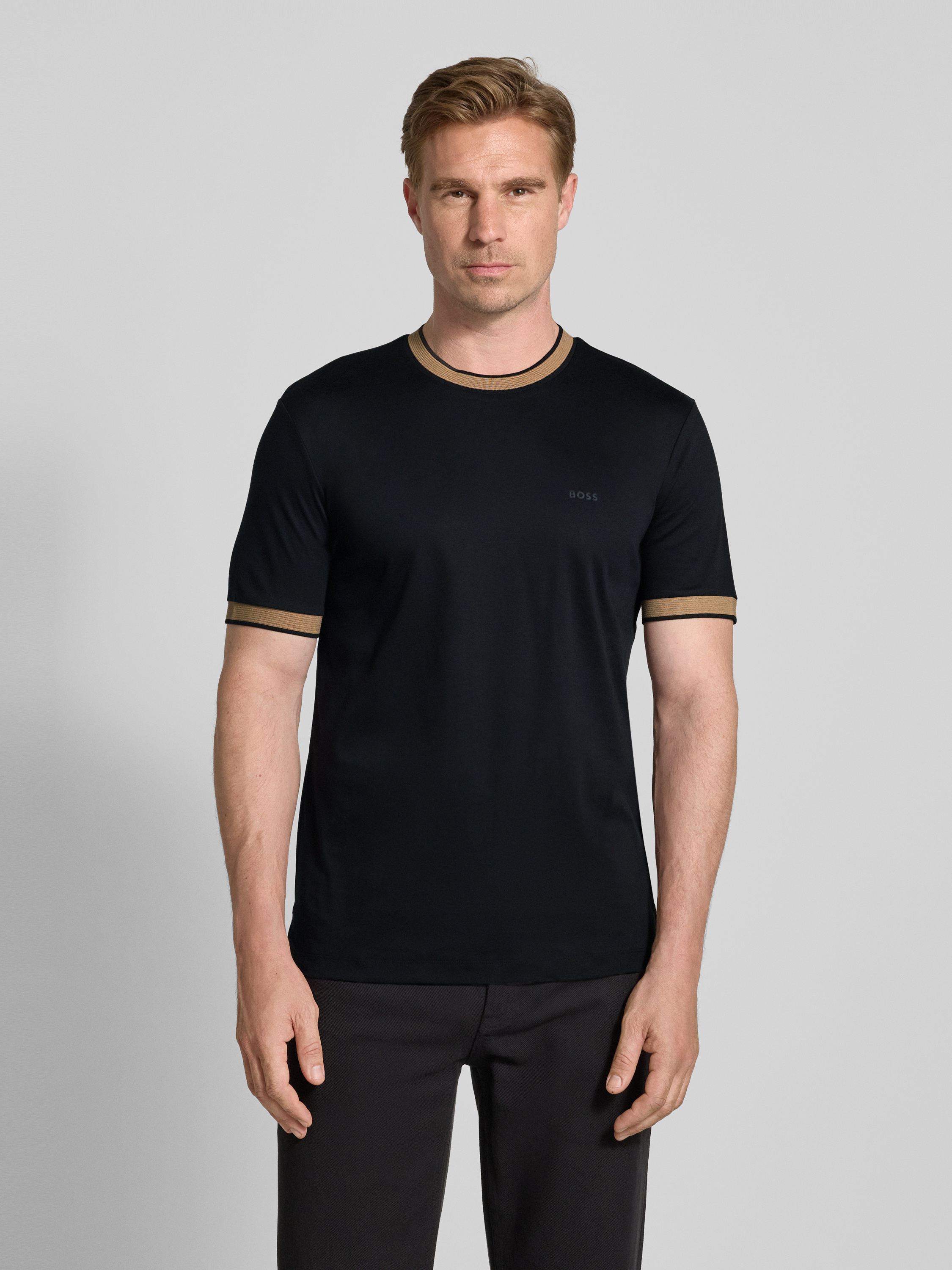 BOSS Herren T-Shirt Mit Querstreifen – Relaxed Fit Aus 100% Baumwolle